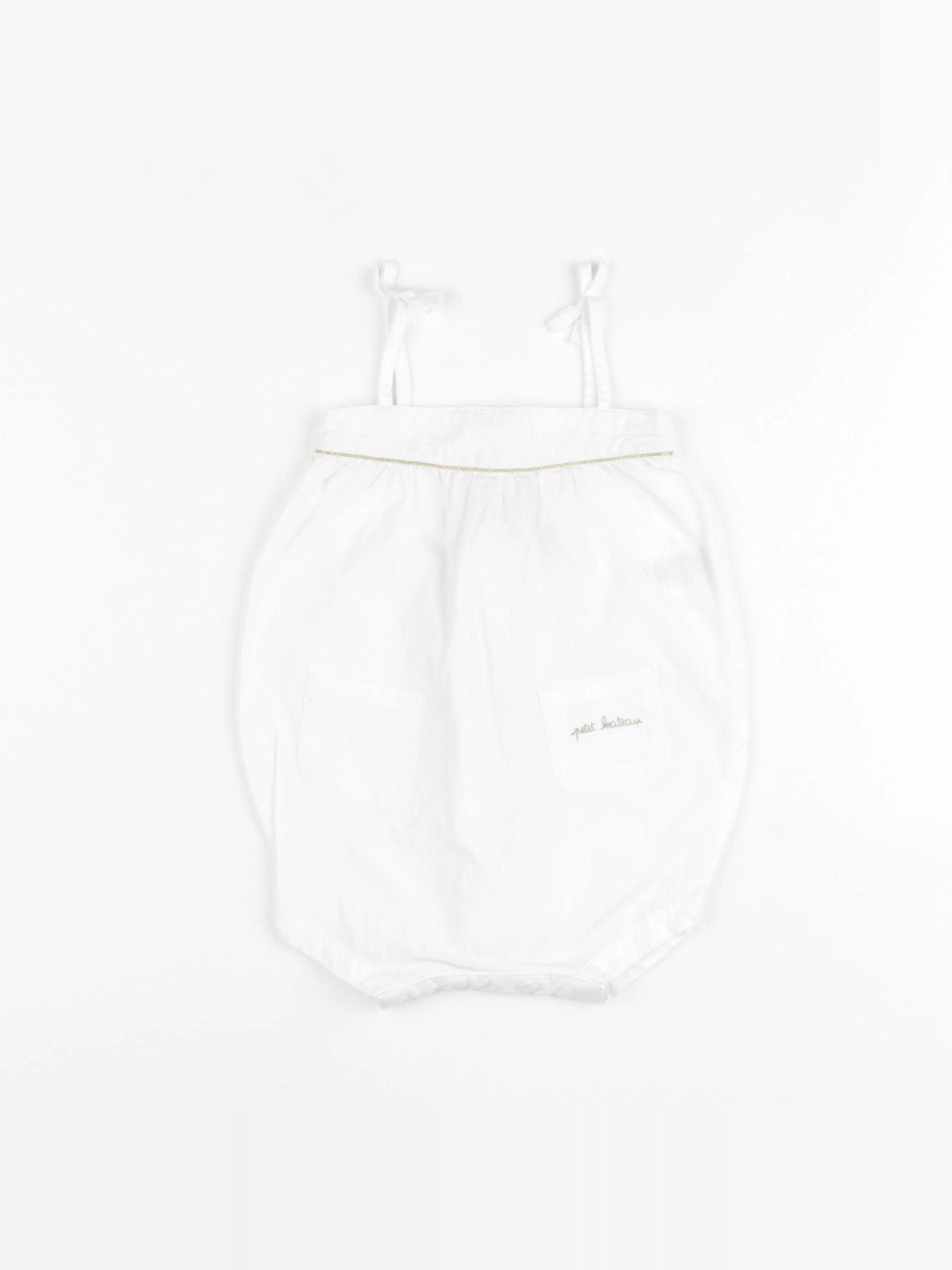 Petit Bateau - combinaison blanc, or - 3 mois