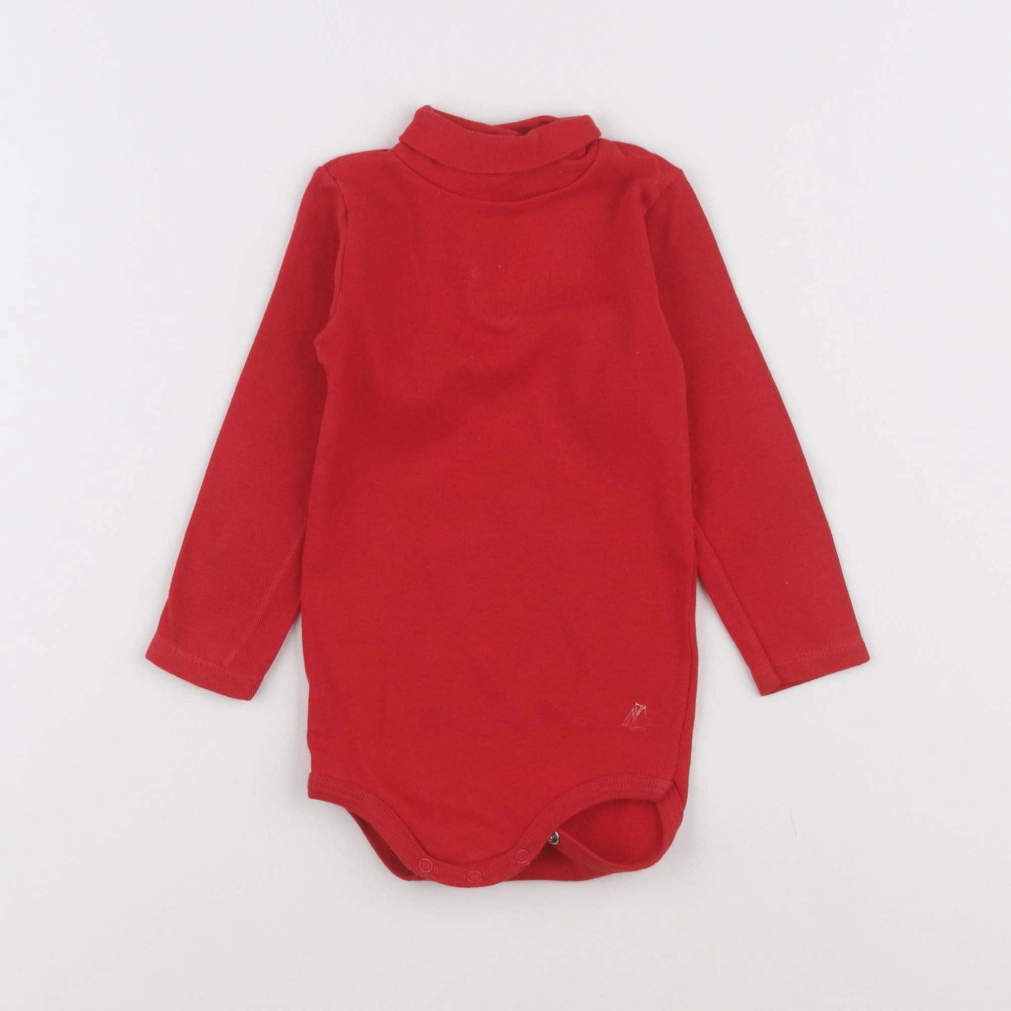 Petit Bateau - body à col rouge - 12 mois