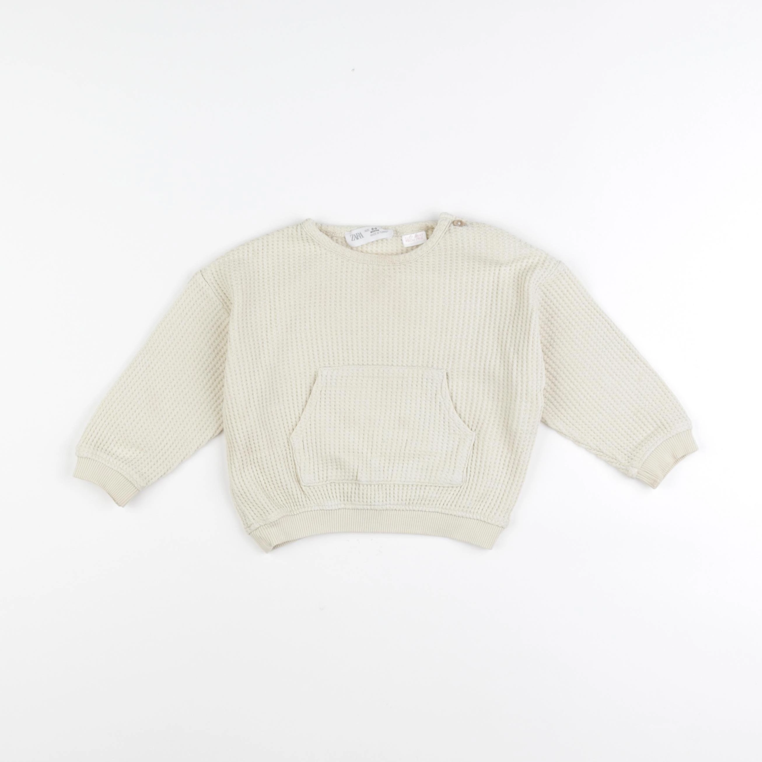 Zara - sweat jaune - 6/9 mois