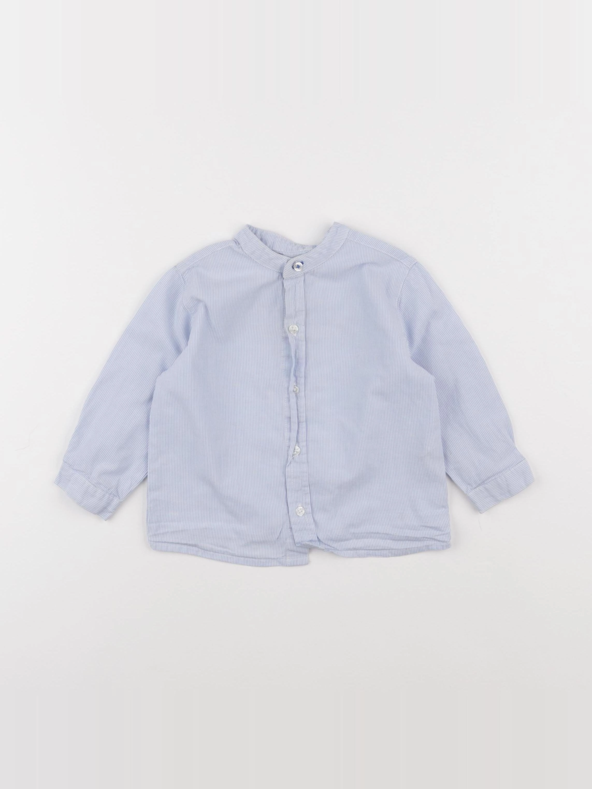 Boutchou - chemise bleu - 12 mois