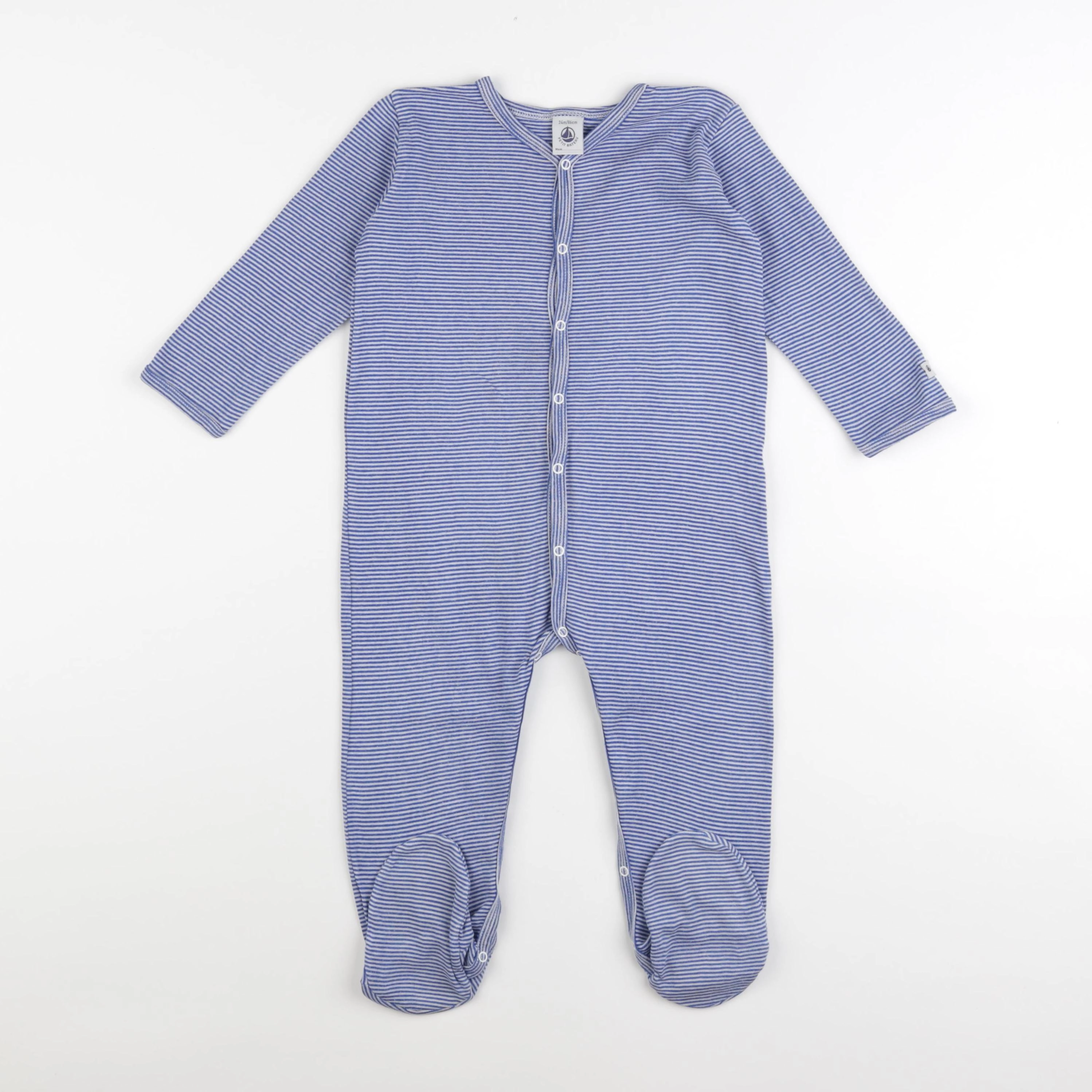 Petit Bateau - pyjama coton bleu - 24 mois