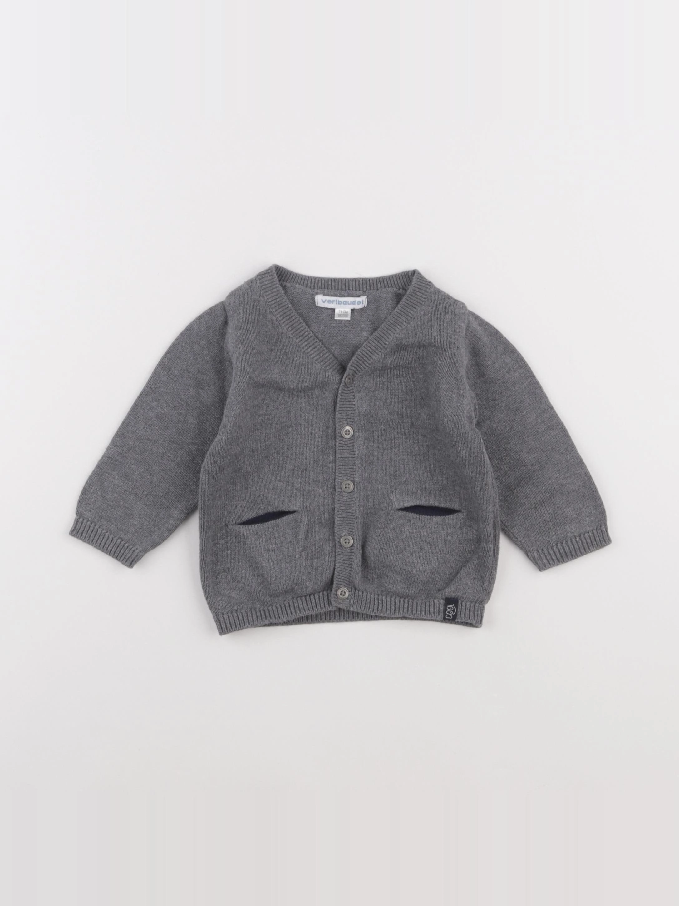 Vertbaudet - gilet gris - 9 mois