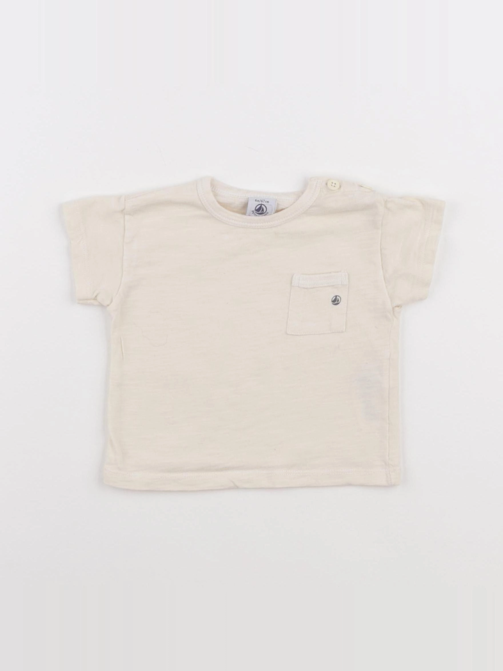 Petit Bateau - tee-shirt beige - 6 mois