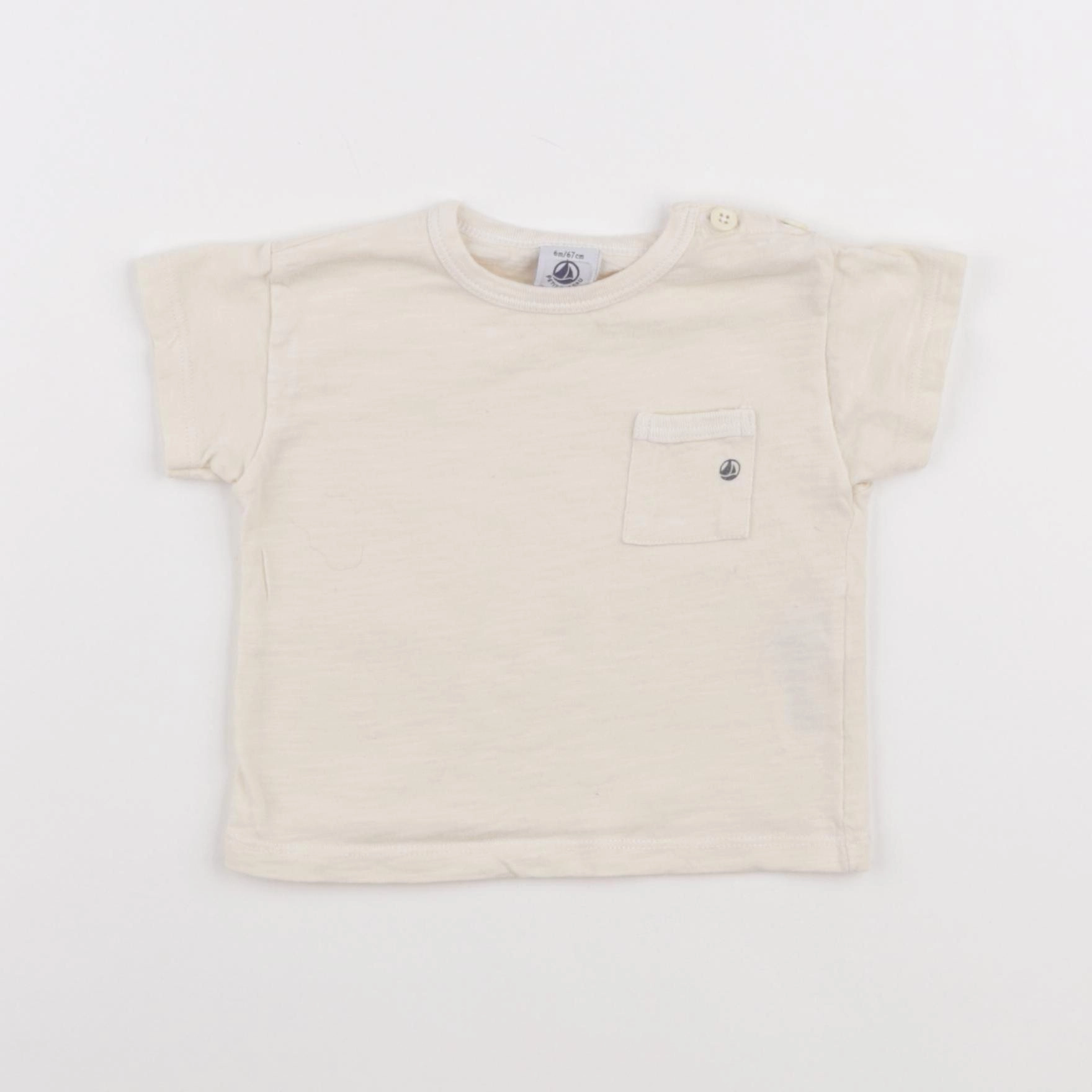 Petit Bateau - tee-shirt beige - 6 mois