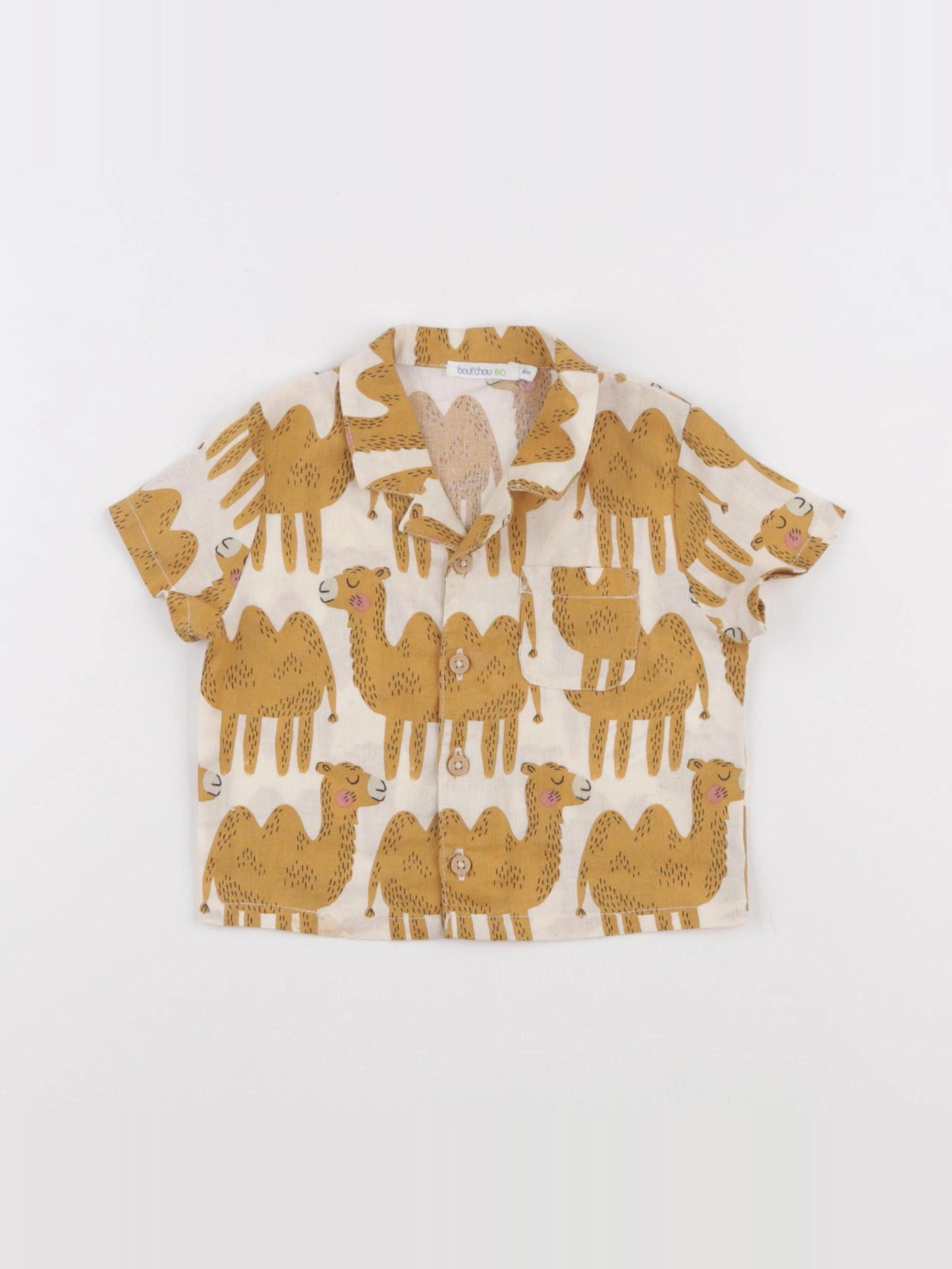 Boutchou - chemise beige, marron - 6 mois