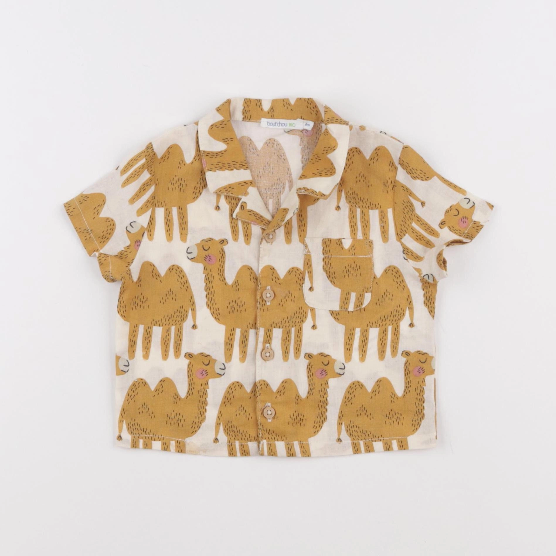 Boutchou - chemise beige, marron - 6 mois