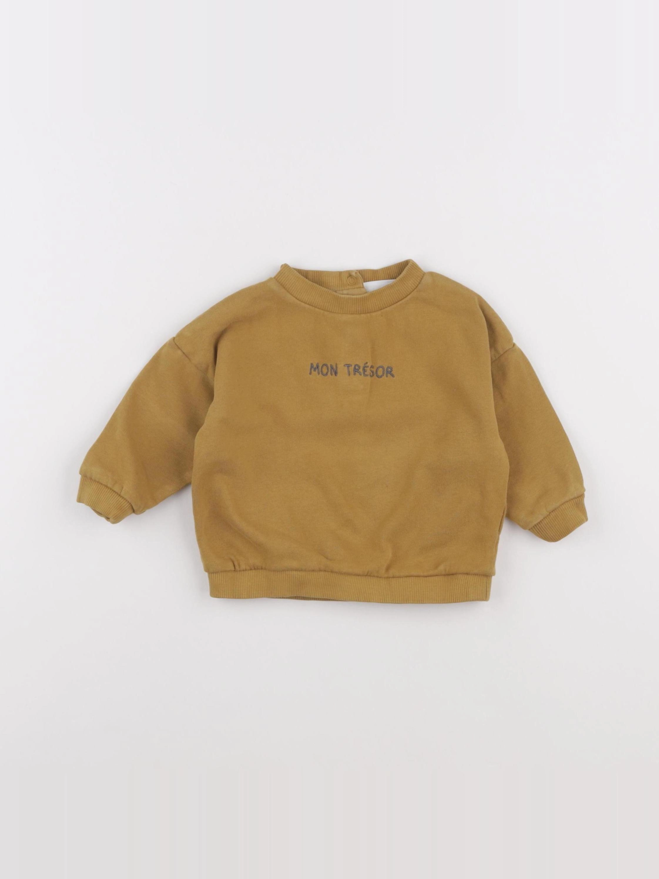 Vertbaudet - sweat marron - 9 mois