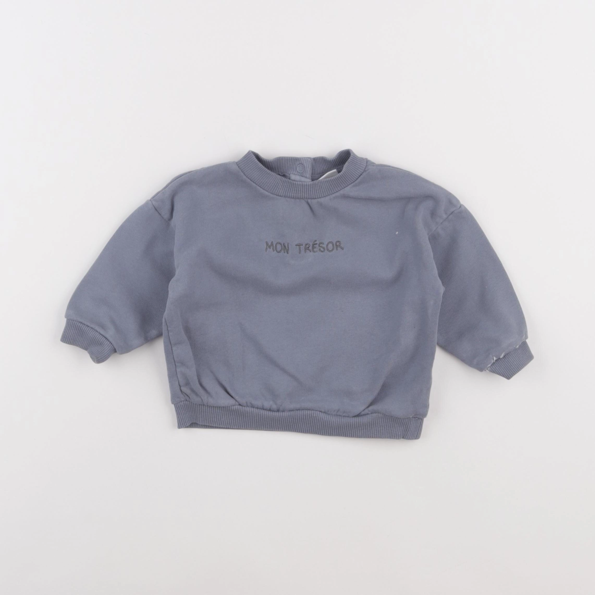 Vertbaudet - sweat gris - 9 mois