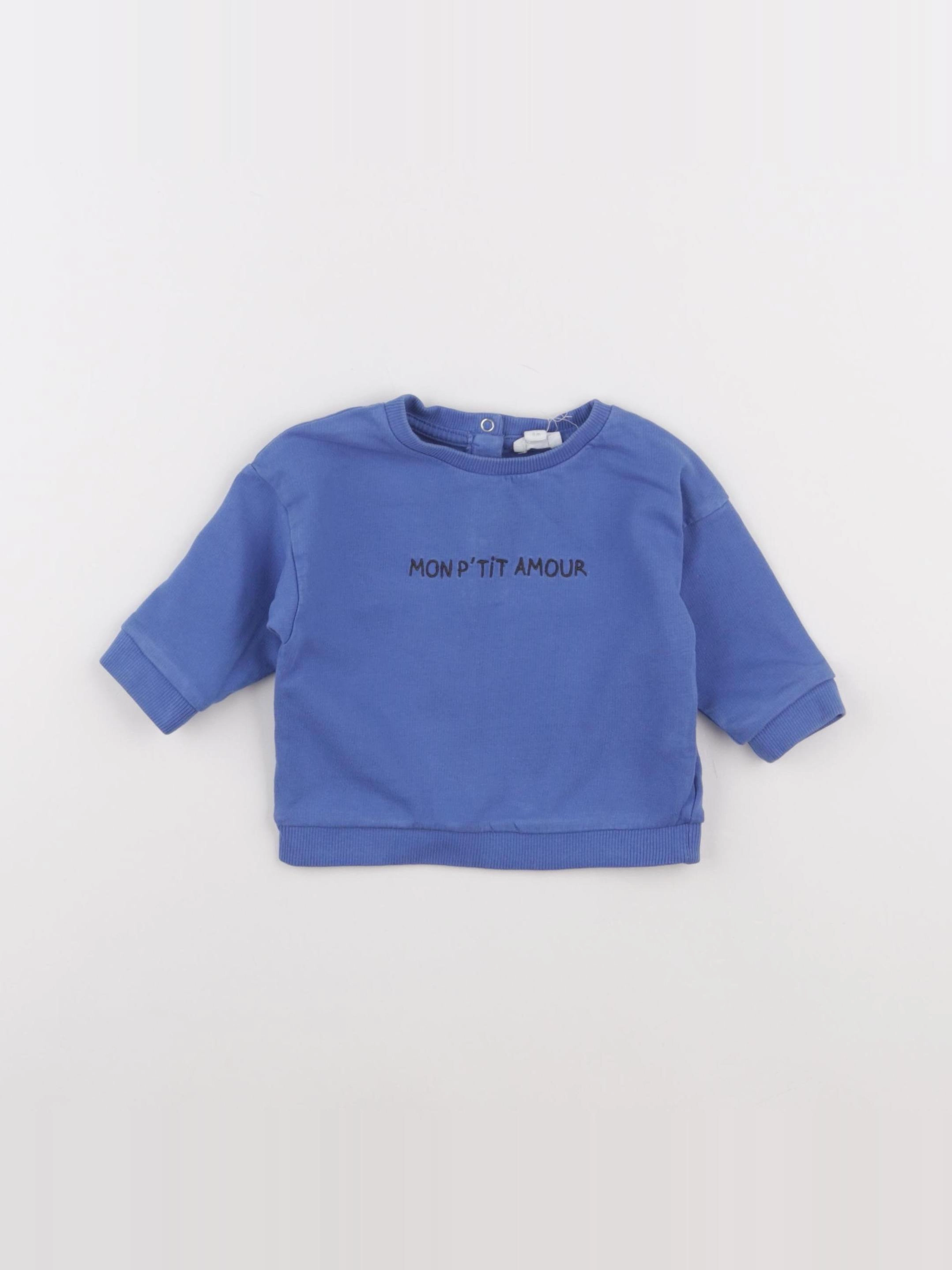 Vertbaudet - sweat bleu - 6 mois
