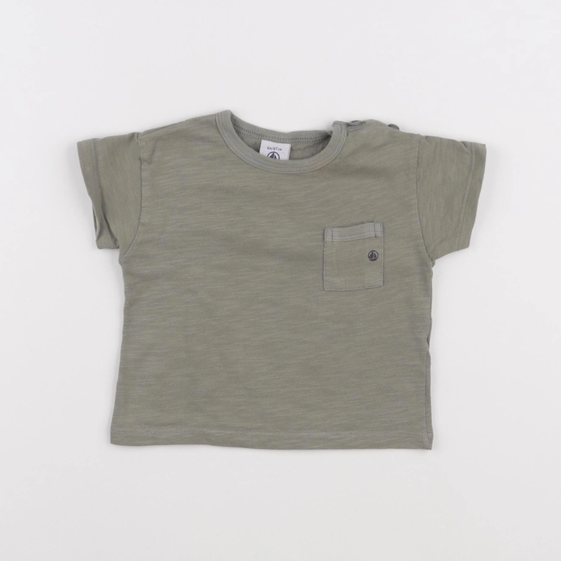 Petit Bateau - tee-shirt vert - 6 mois