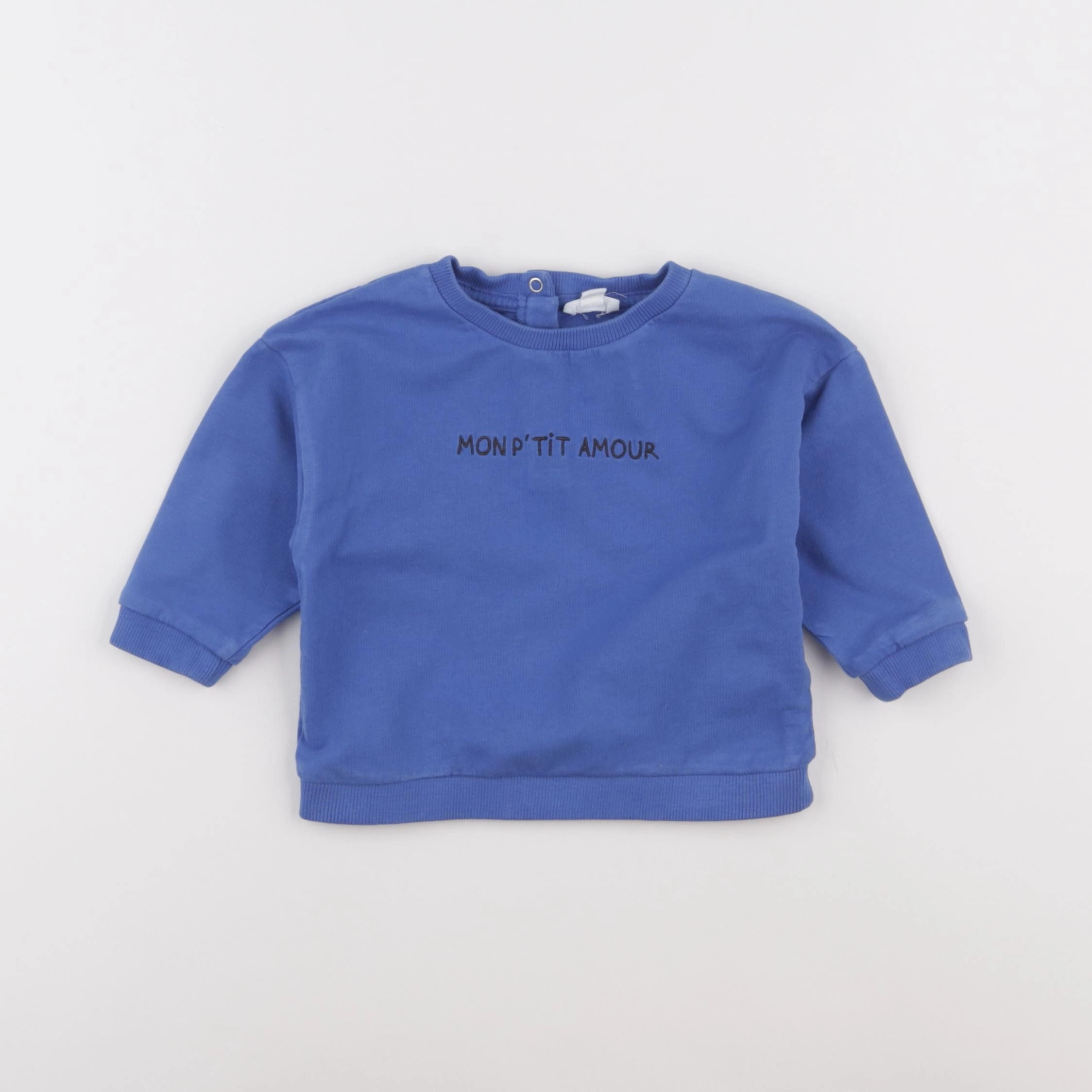 Vertbaudet - sweat bleu - 12 mois