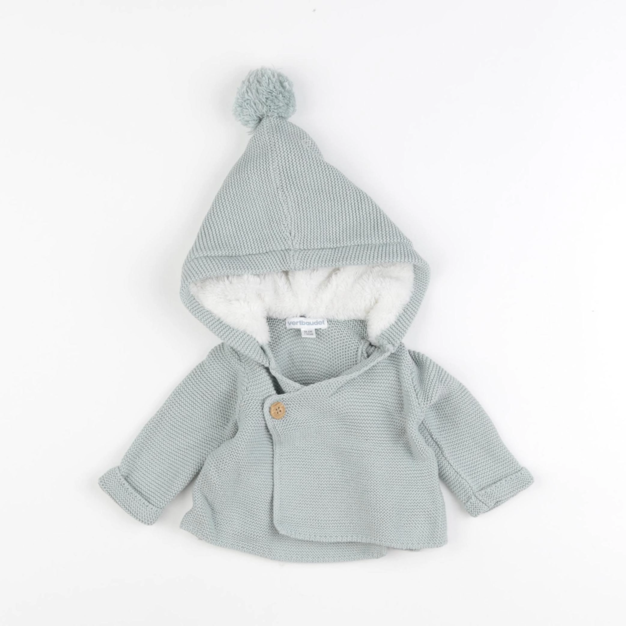 Vertbaudet - gilet vert - 1 mois