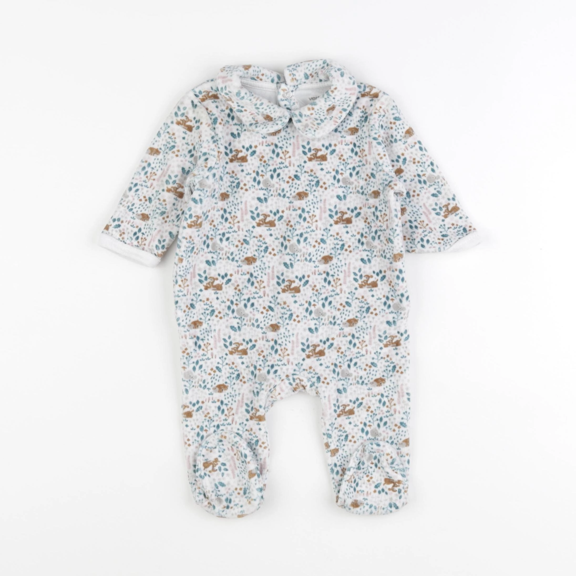 Vertbaudet - pyjama velours multicolore - 3 mois