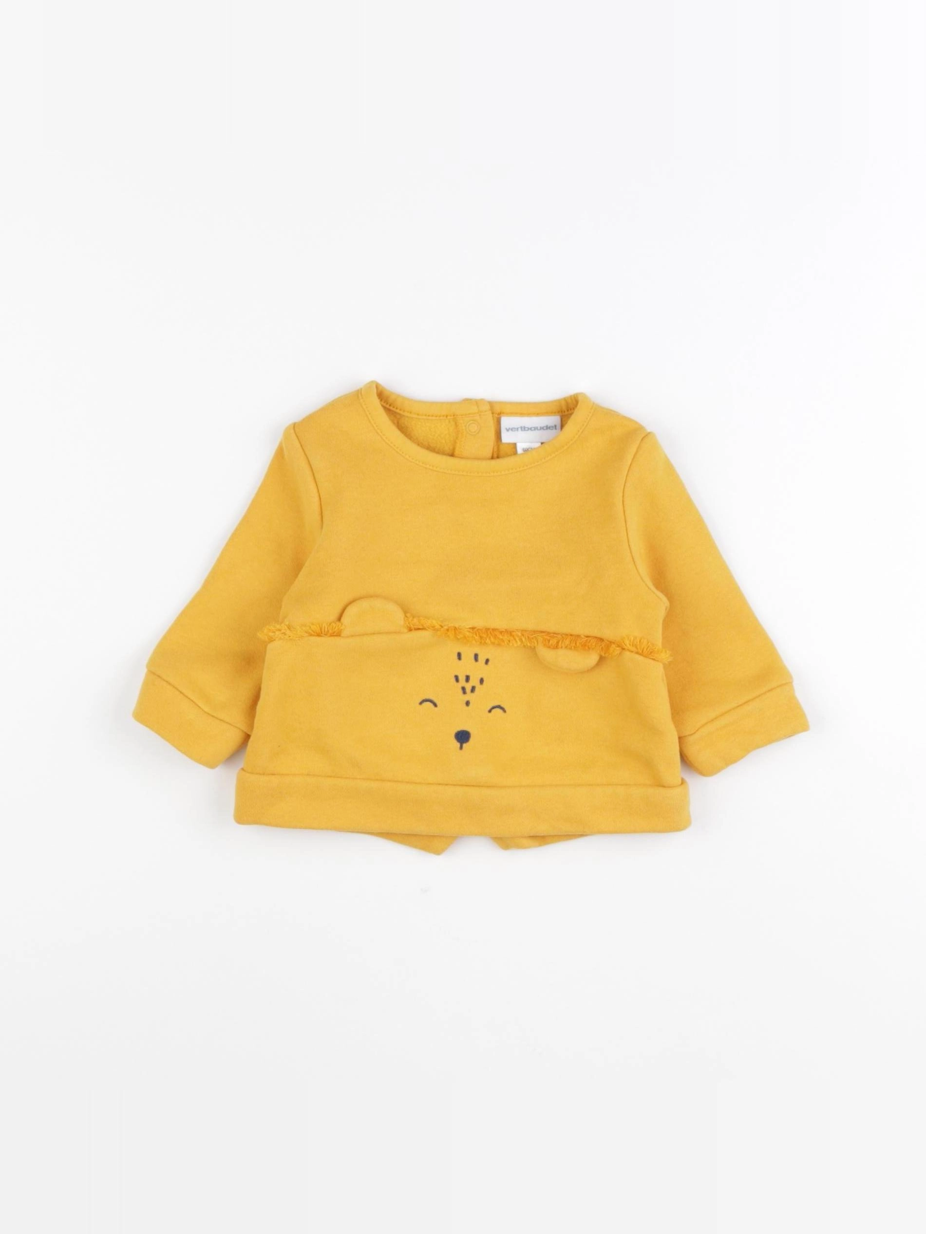 Vertbaudet - sweat jaune - 3 mois