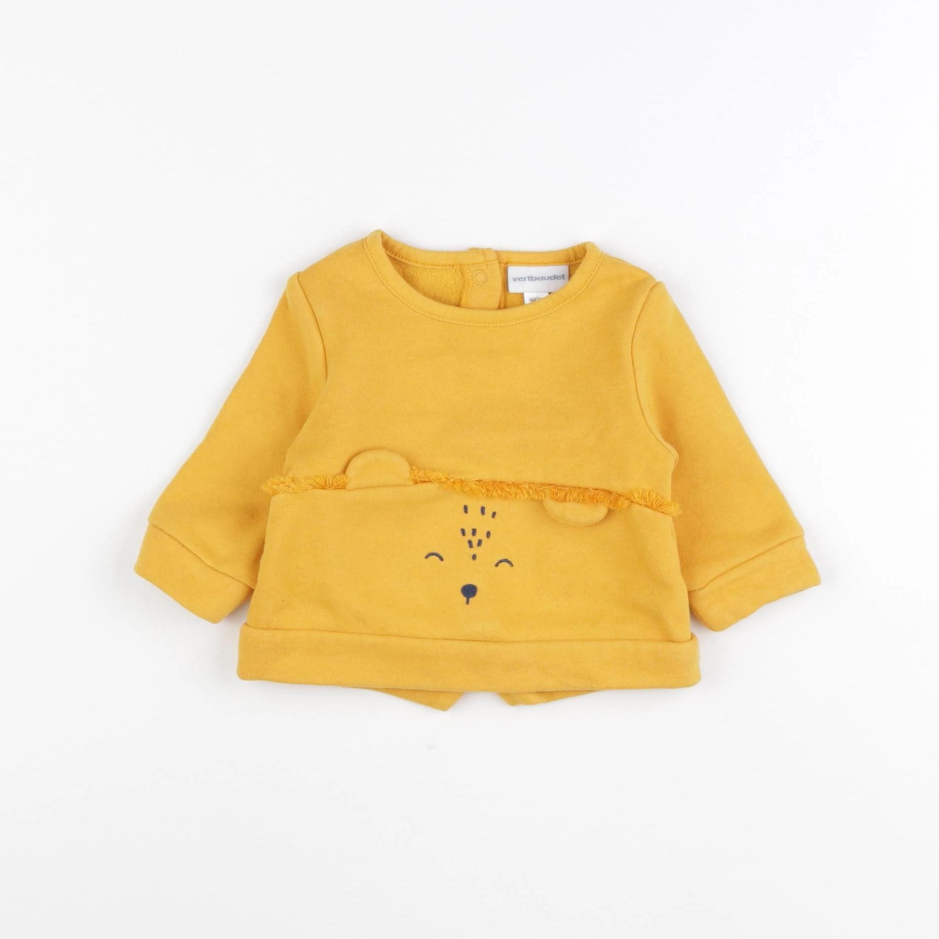 Vertbaudet - sweat jaune - 3 mois