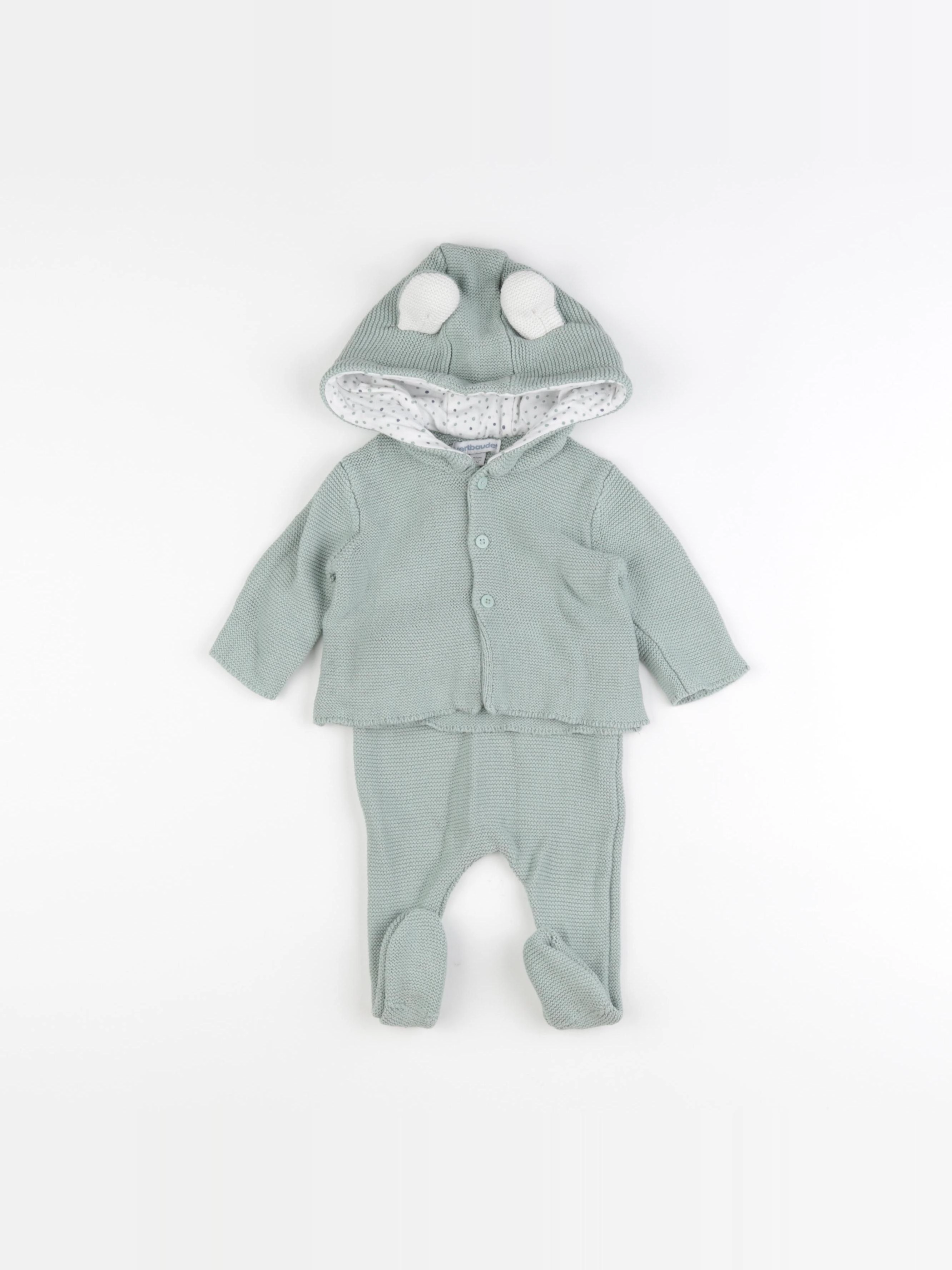 Vertbaudet - ensemble vert - 3 mois