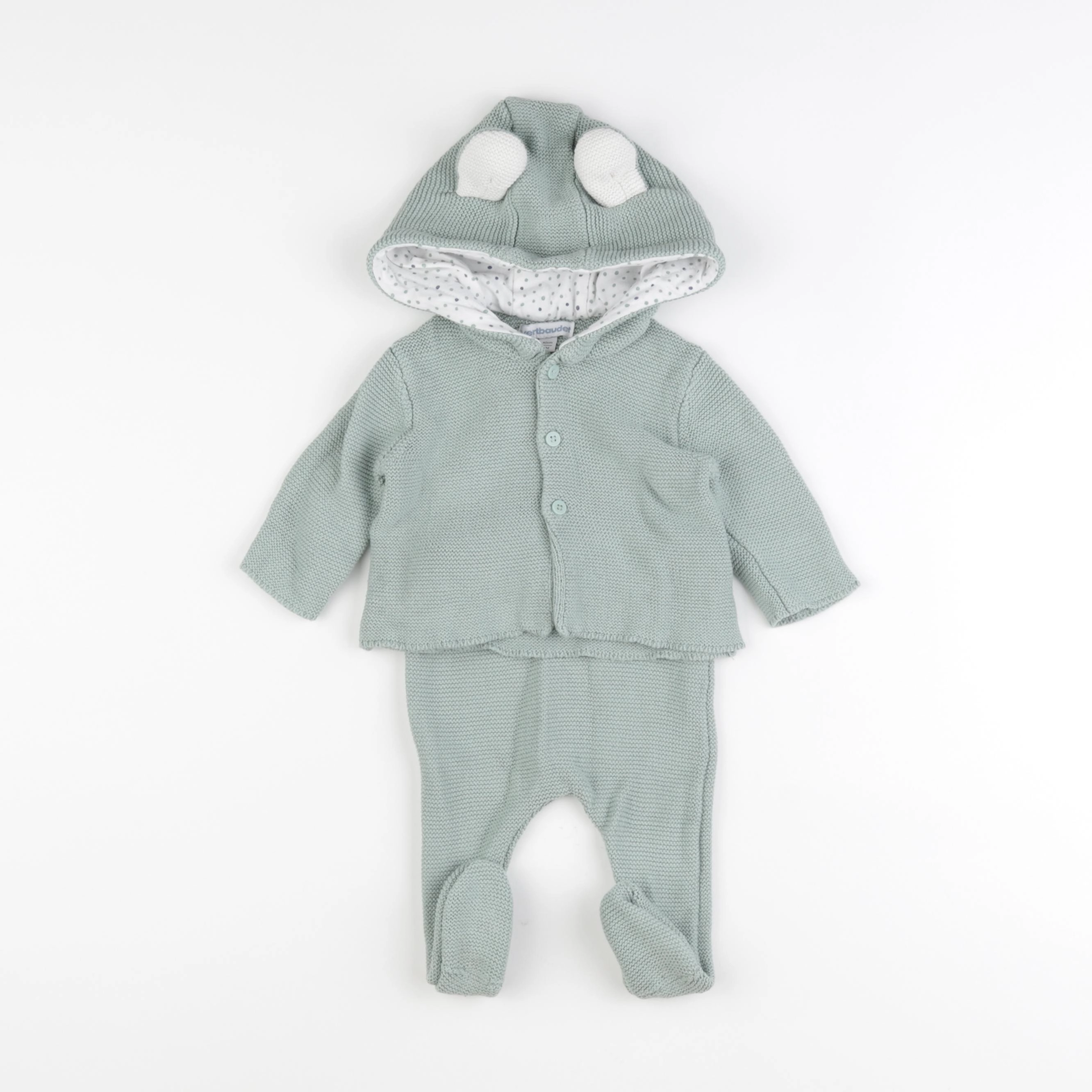 Vertbaudet - ensemble vert - 3 mois