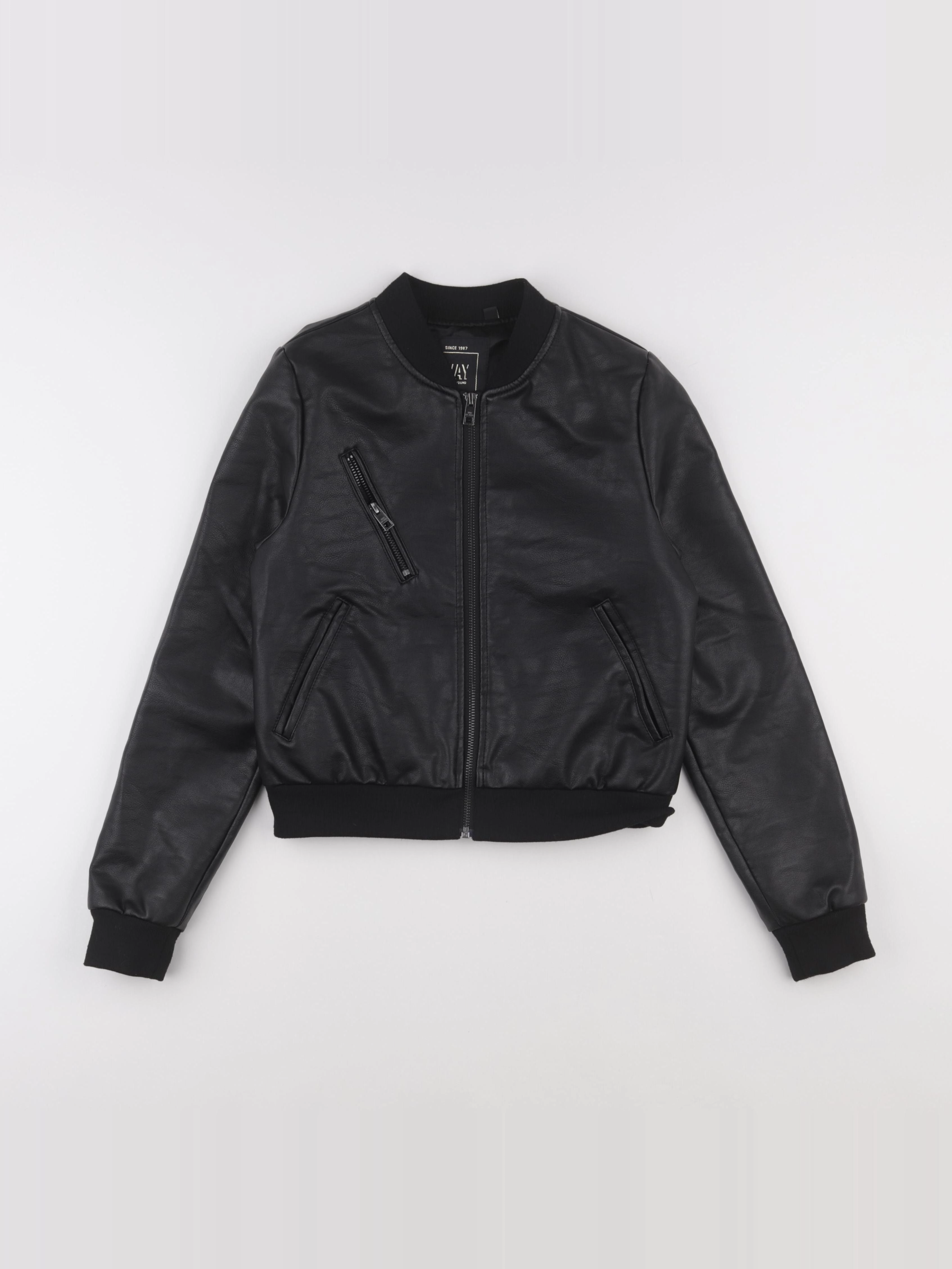 IKKS - veste simili cuir noir - 14 ans
