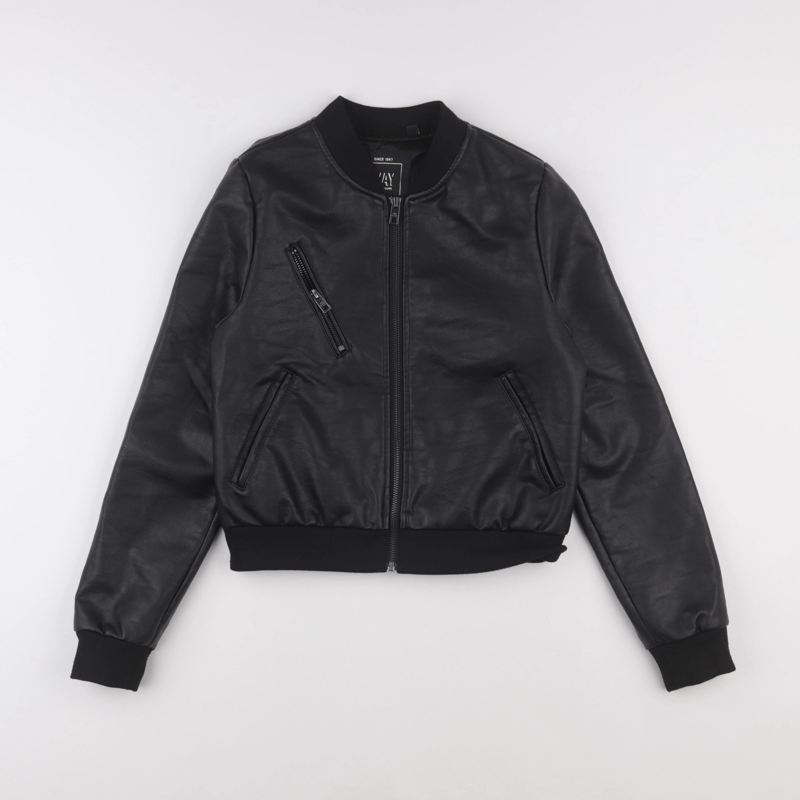 IKKS - veste simili cuir noir - 14 ans