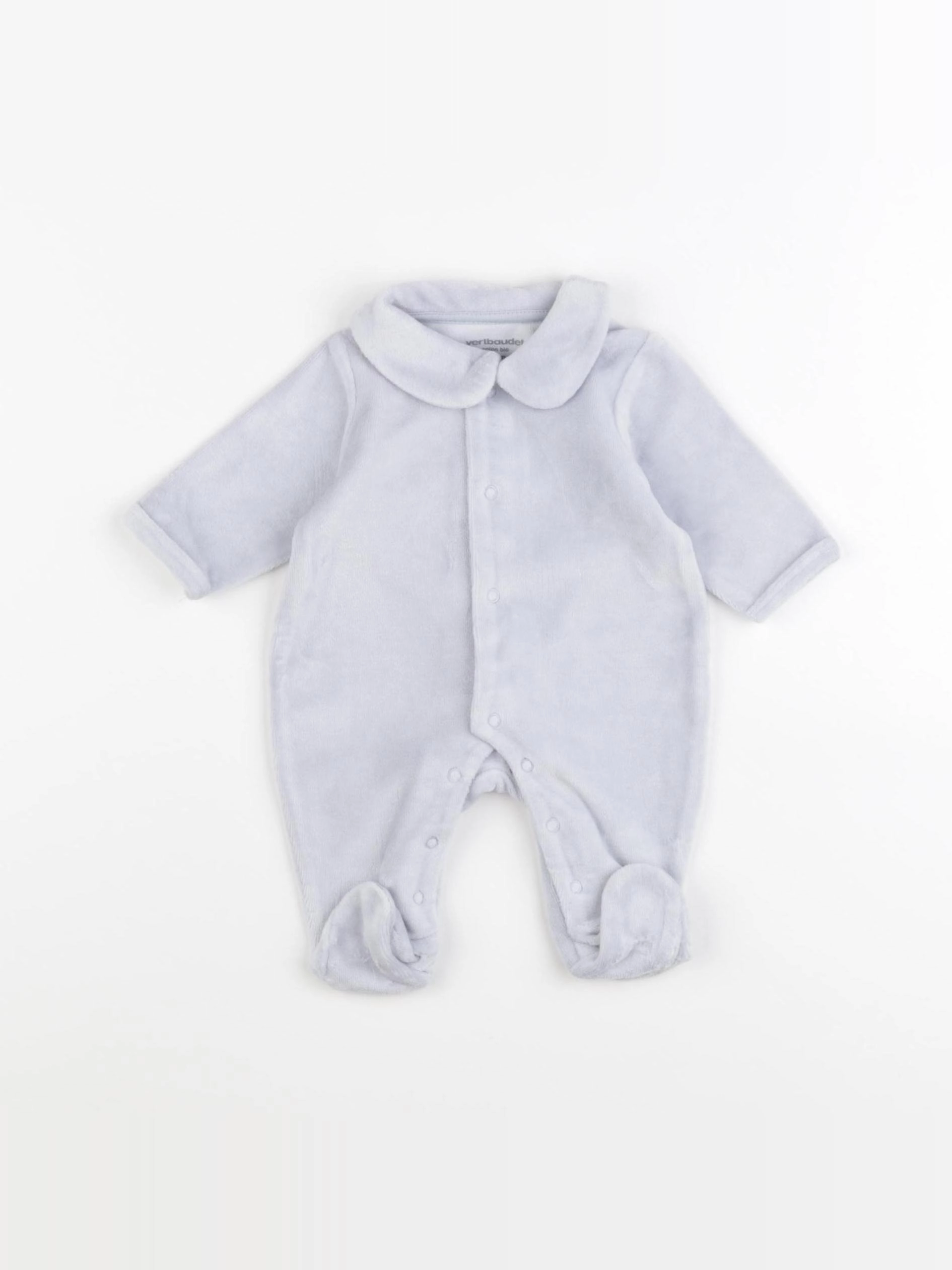 Vertbaudet - pyjama velours bleu - 0 mois