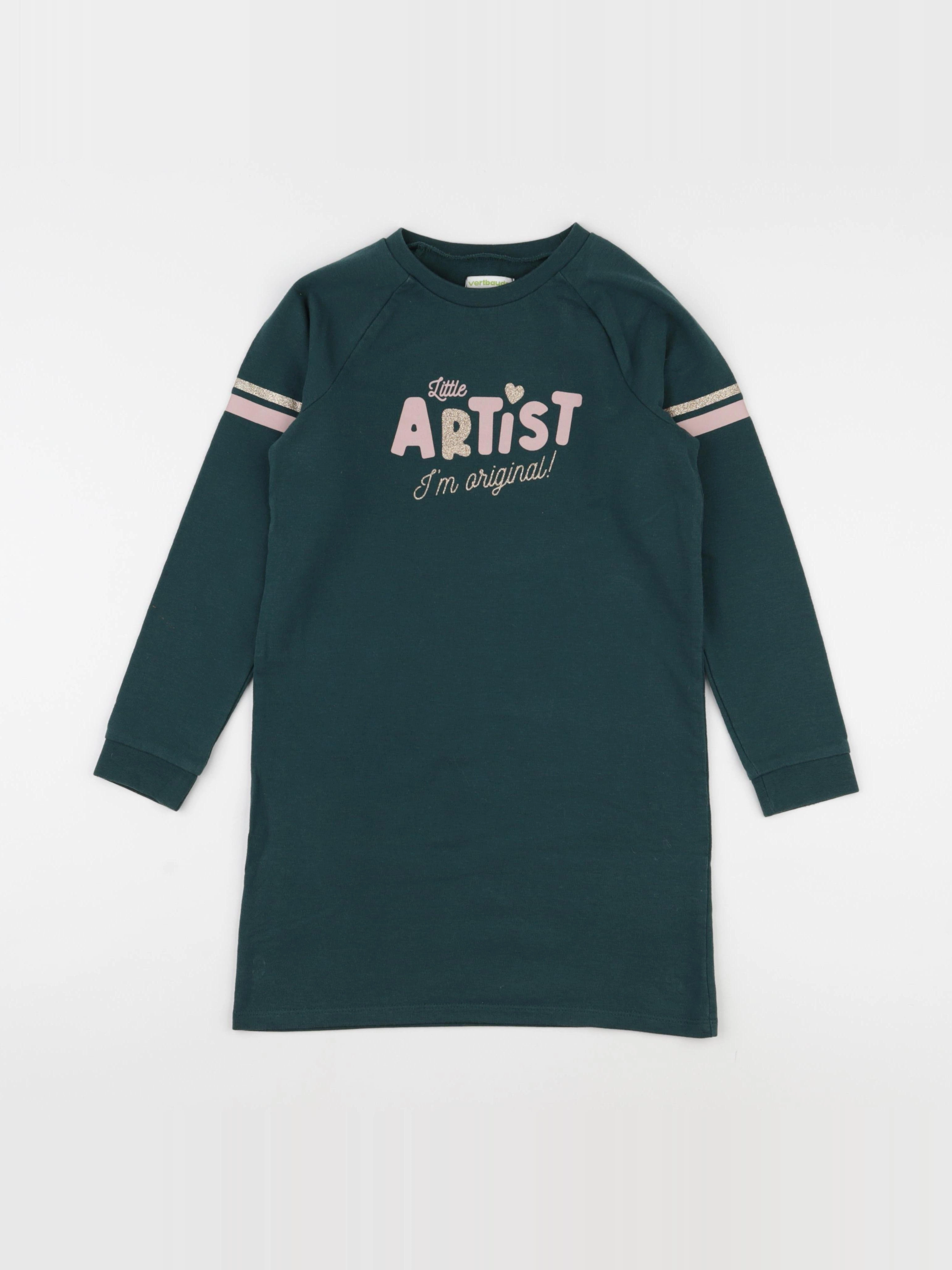 Vertbaudet - robe vert - 8 ans