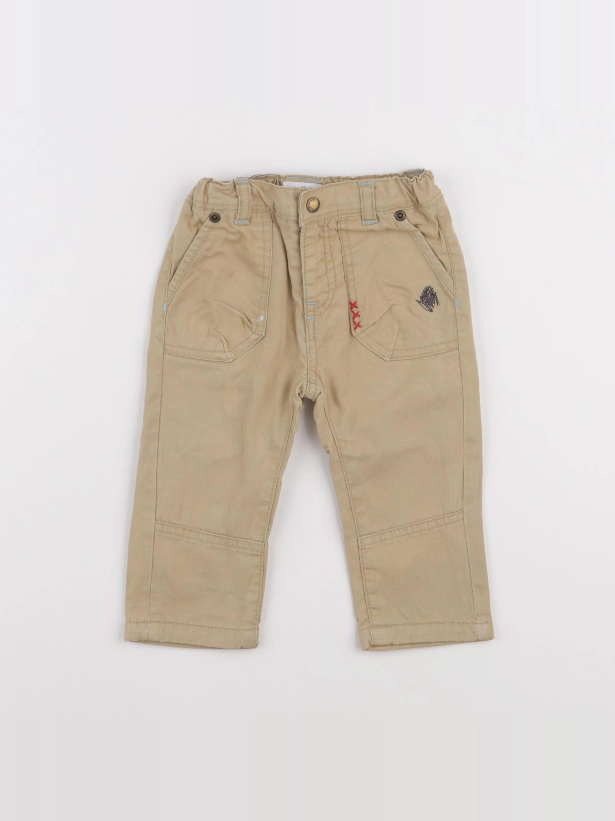 Vertbaudet - pantalon beige - 12 mois