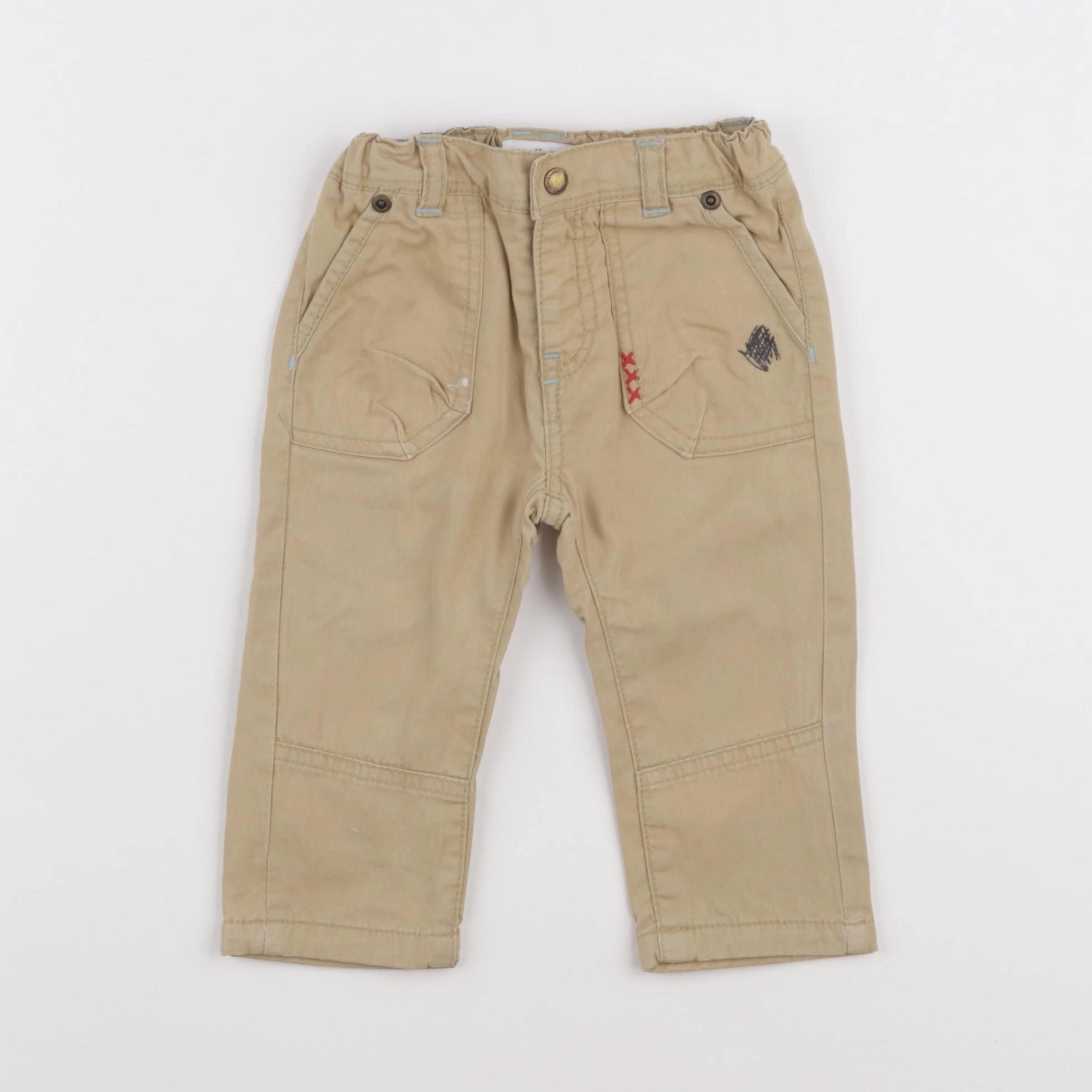 Vertbaudet - pantalon beige - 12 mois
