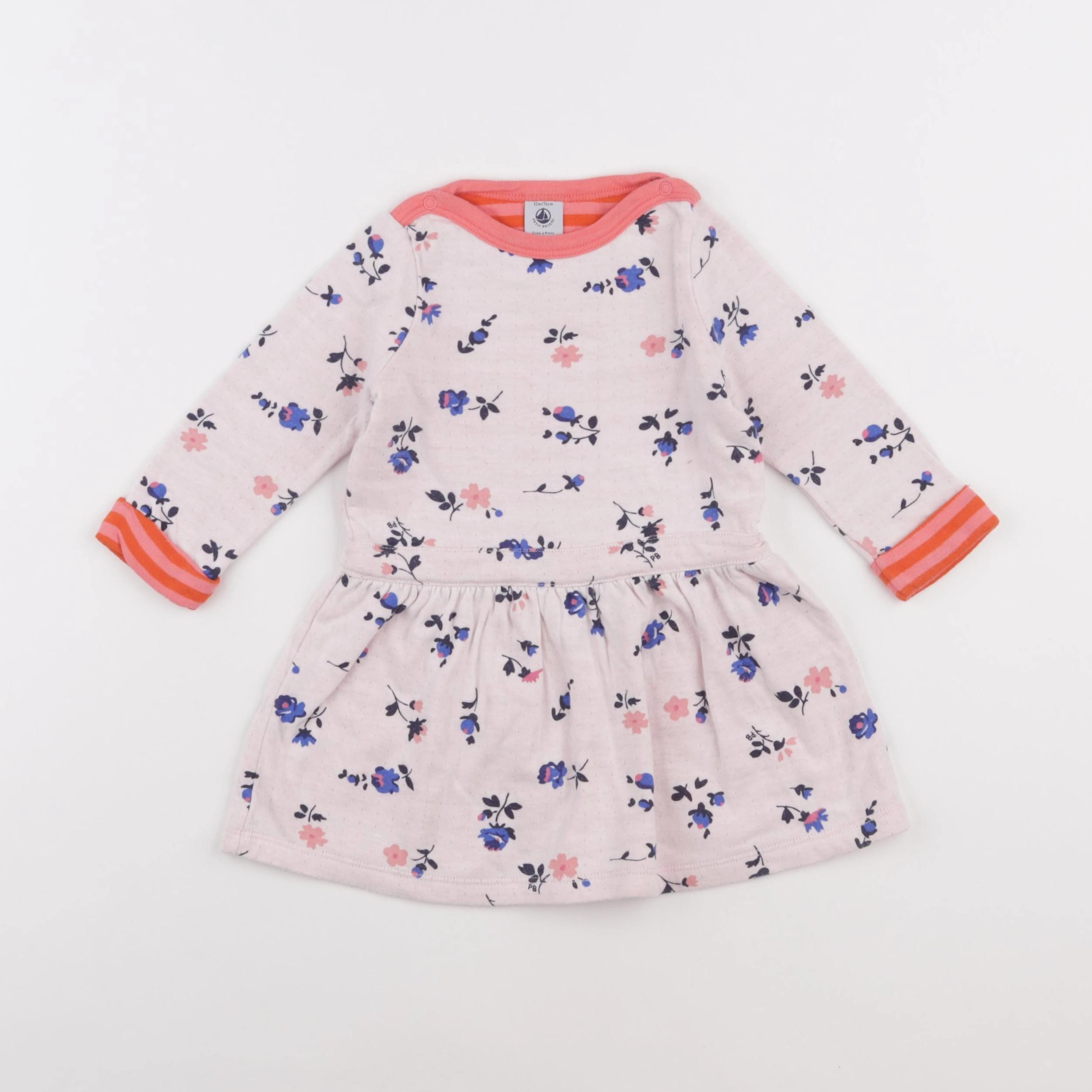 Petit Bateau - robe rose - 12 mois