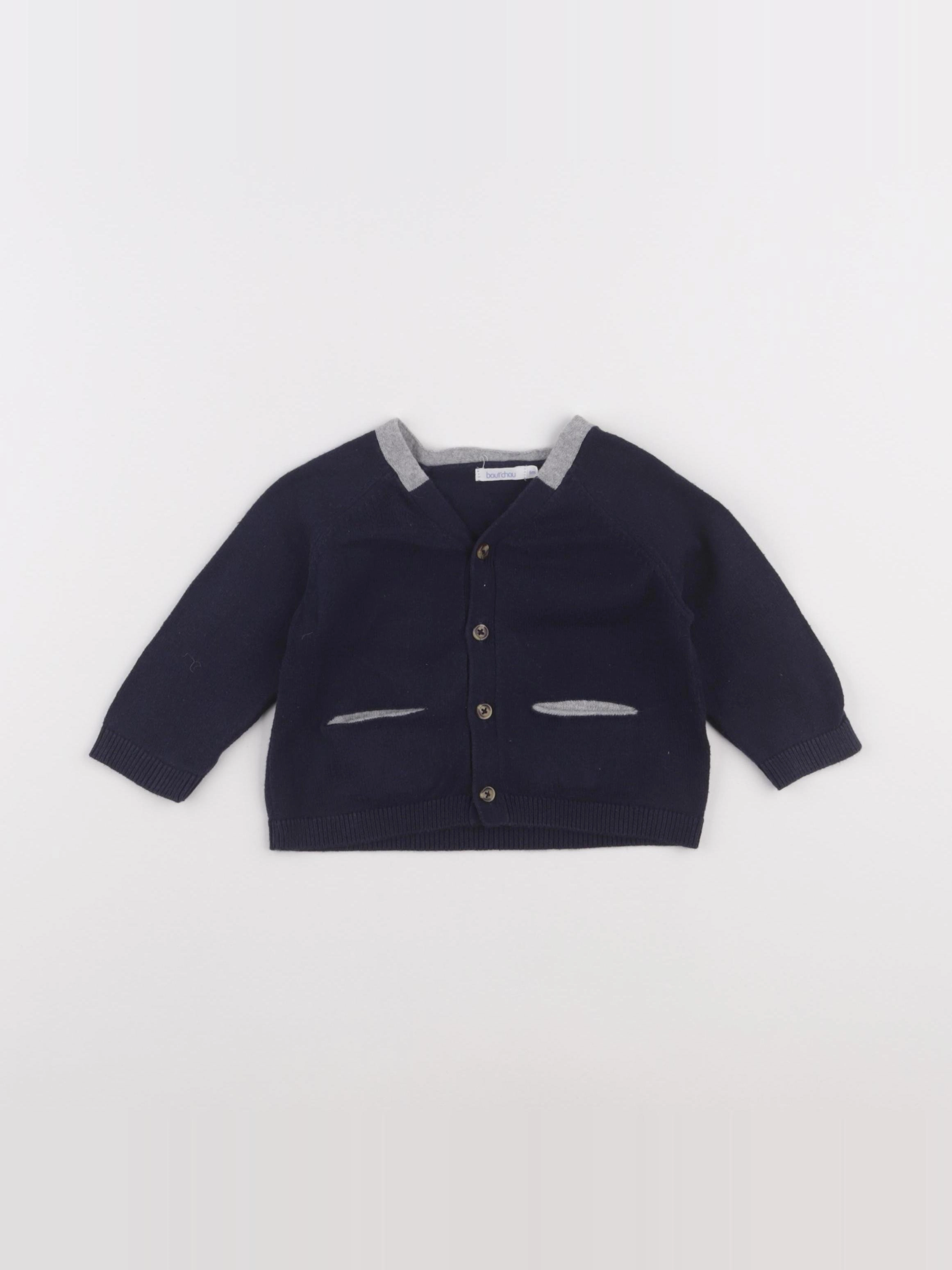 Boutchou - gilet bleu - 6 mois