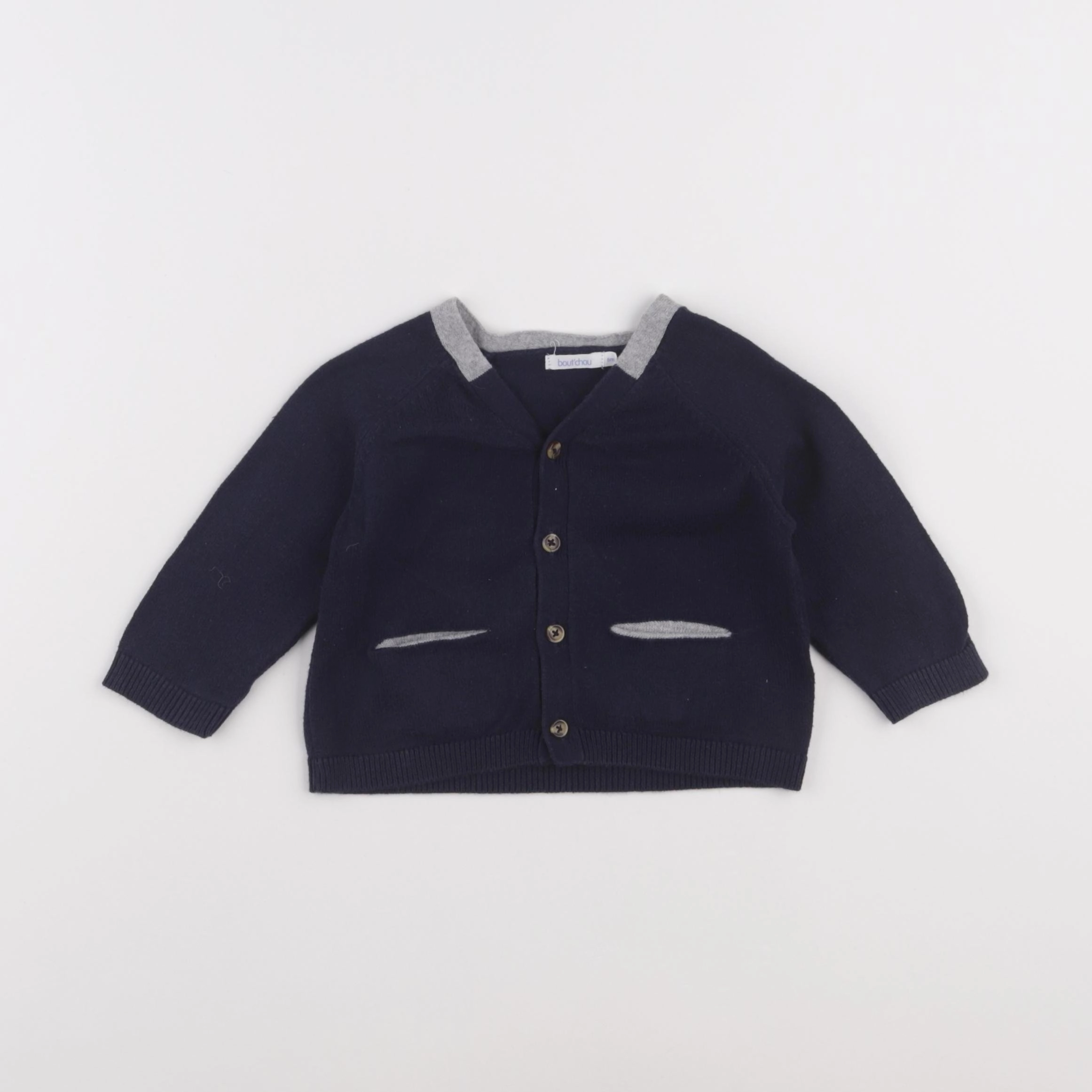 Boutchou - gilet bleu - 6 mois