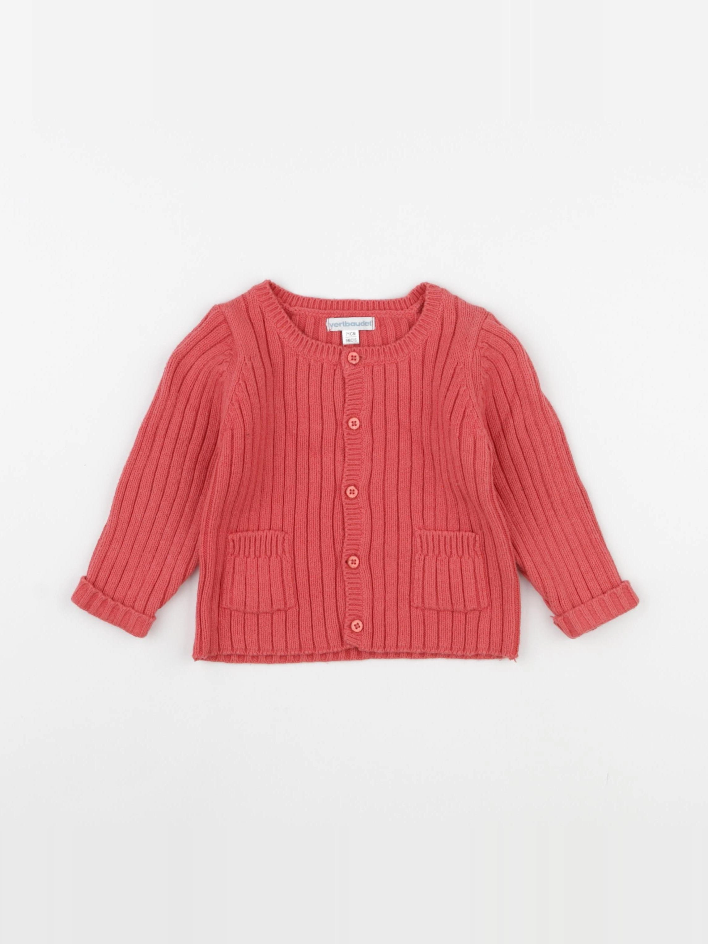 Vertbaudet - gilet rouge - 9 mois