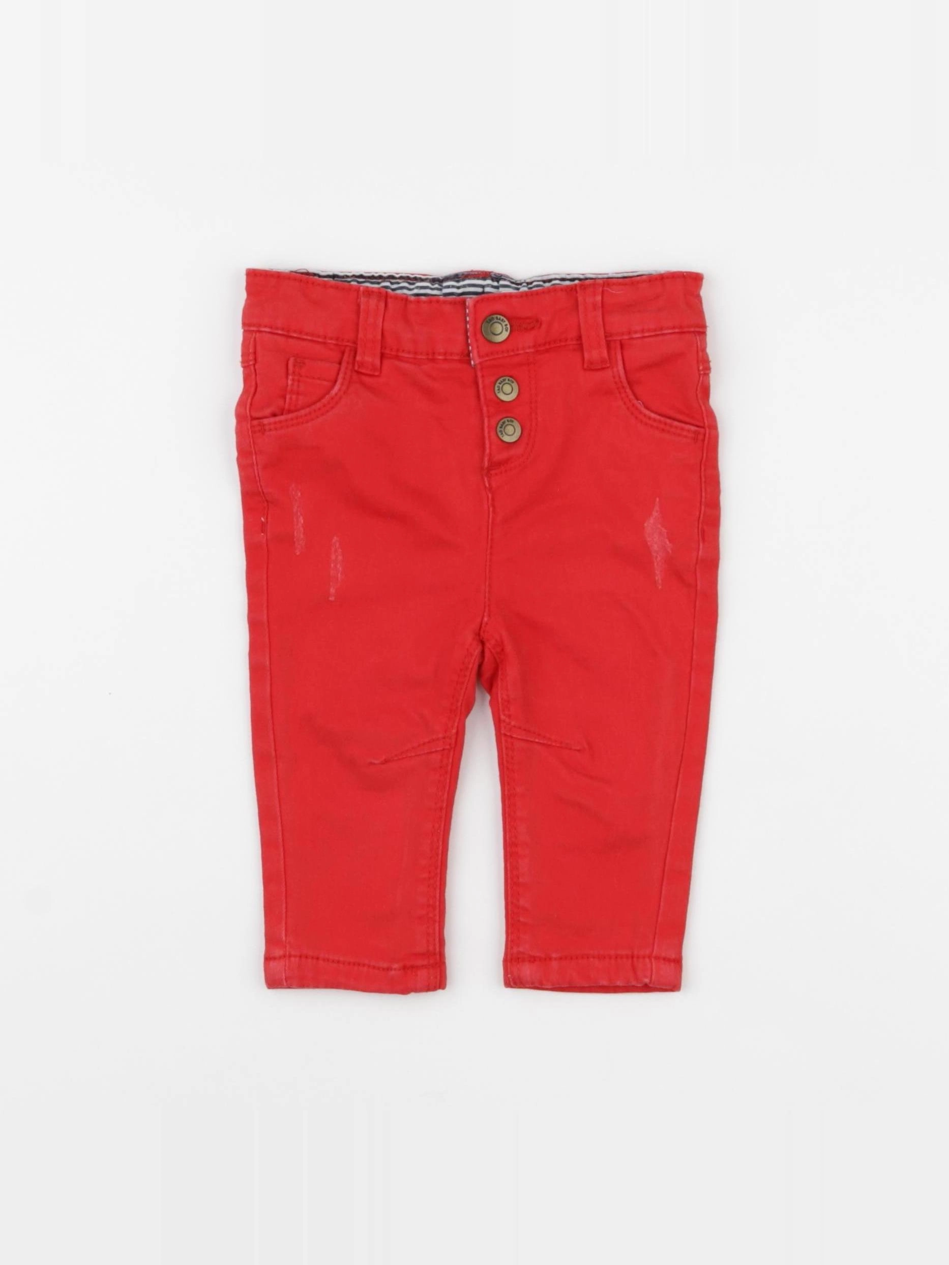Tape à l'oeil - pantalon doublé rouge - 6 mois