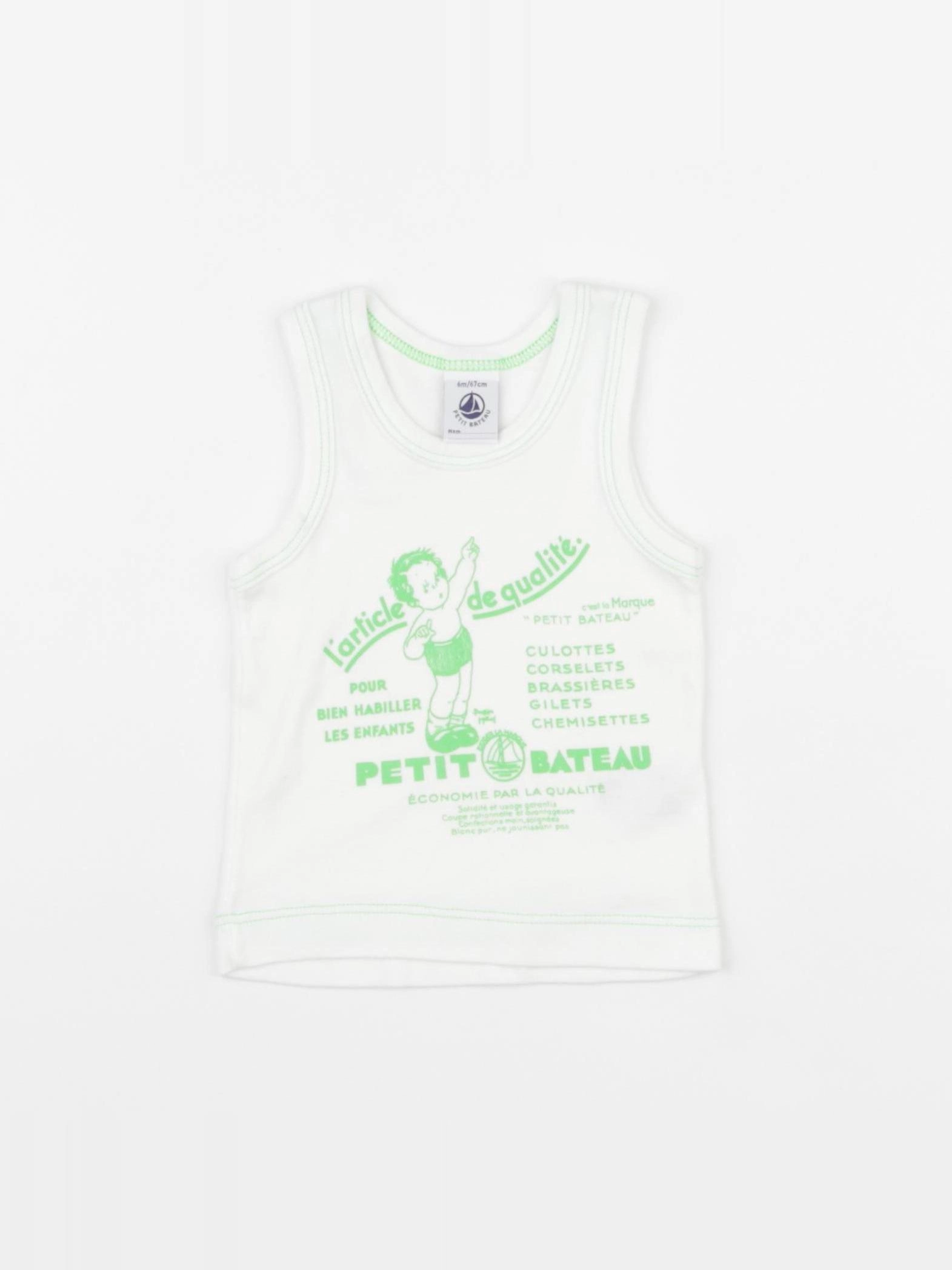 Petit Bateau - débardeur vert - 6 mois