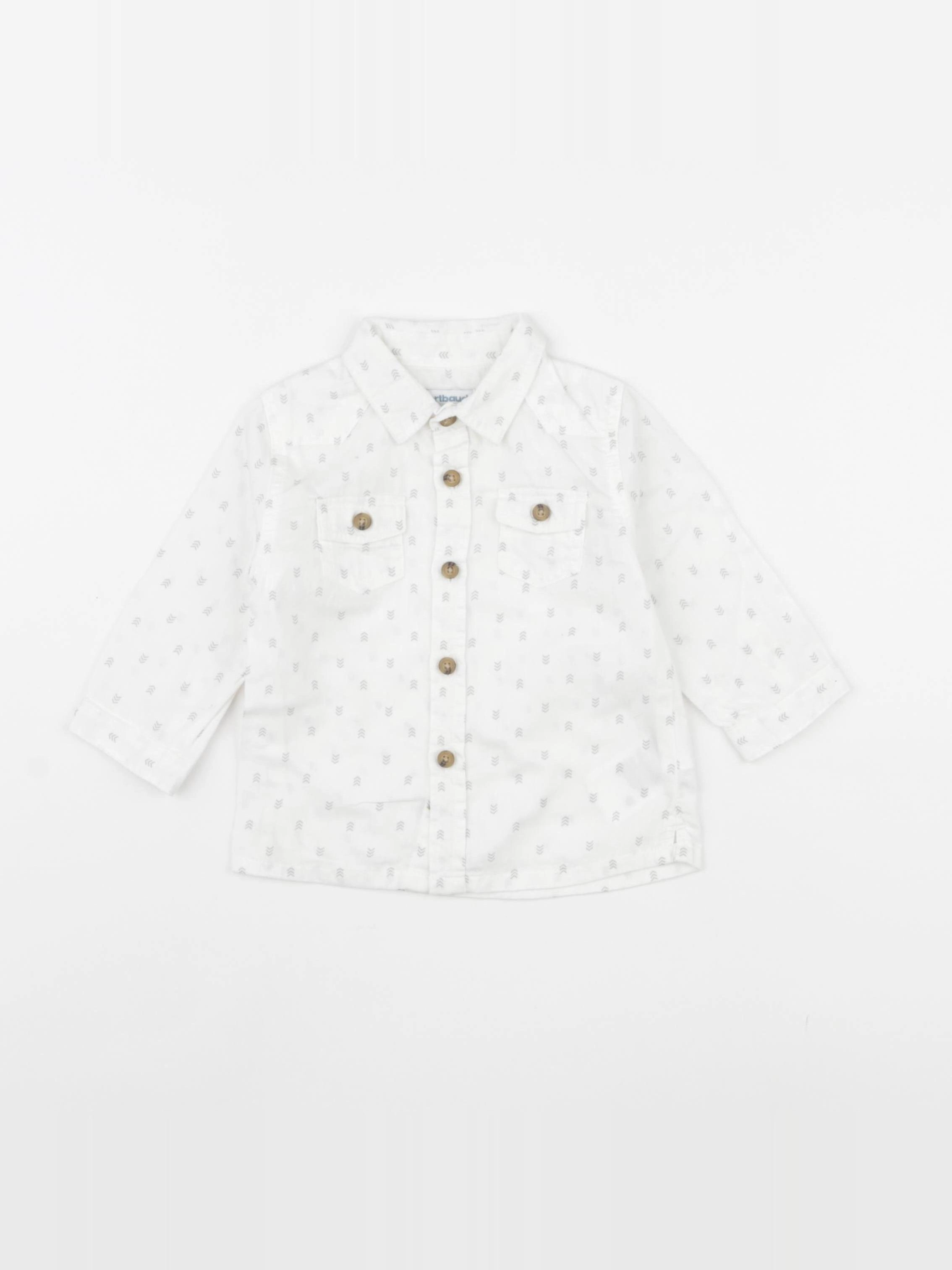 Vertbaudet - chemise gris - 6 mois