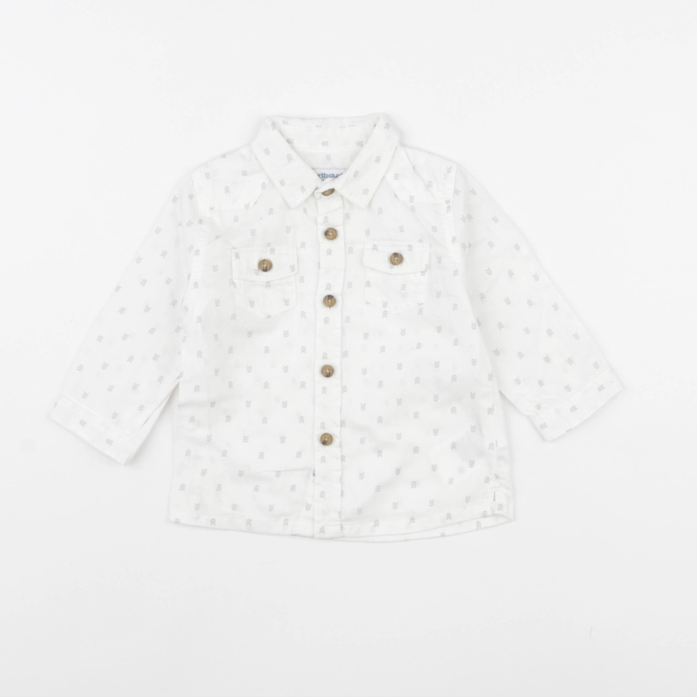 Vertbaudet - chemise gris - 6 mois