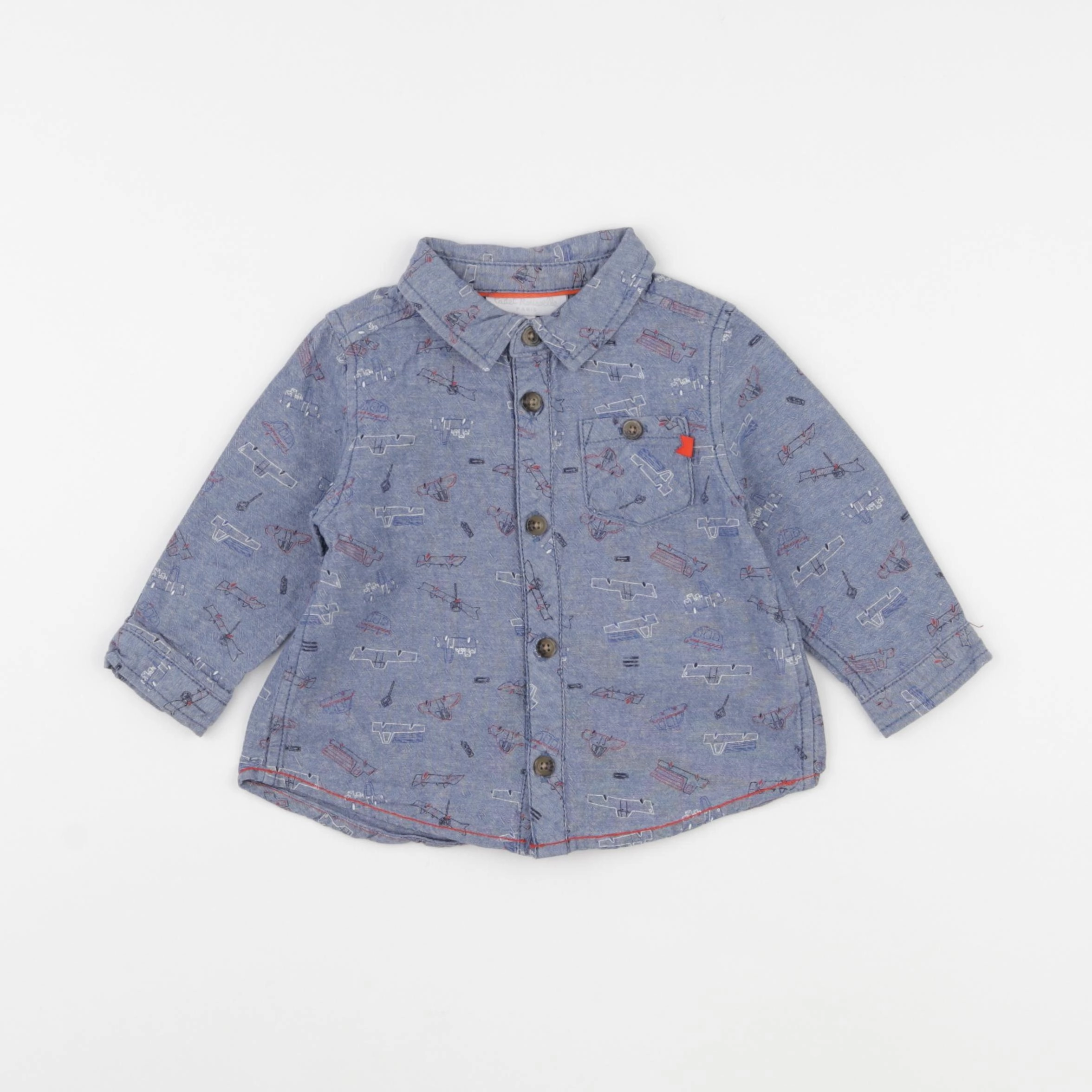 Cadet Rousselle - chemise bleu - 6 mois
