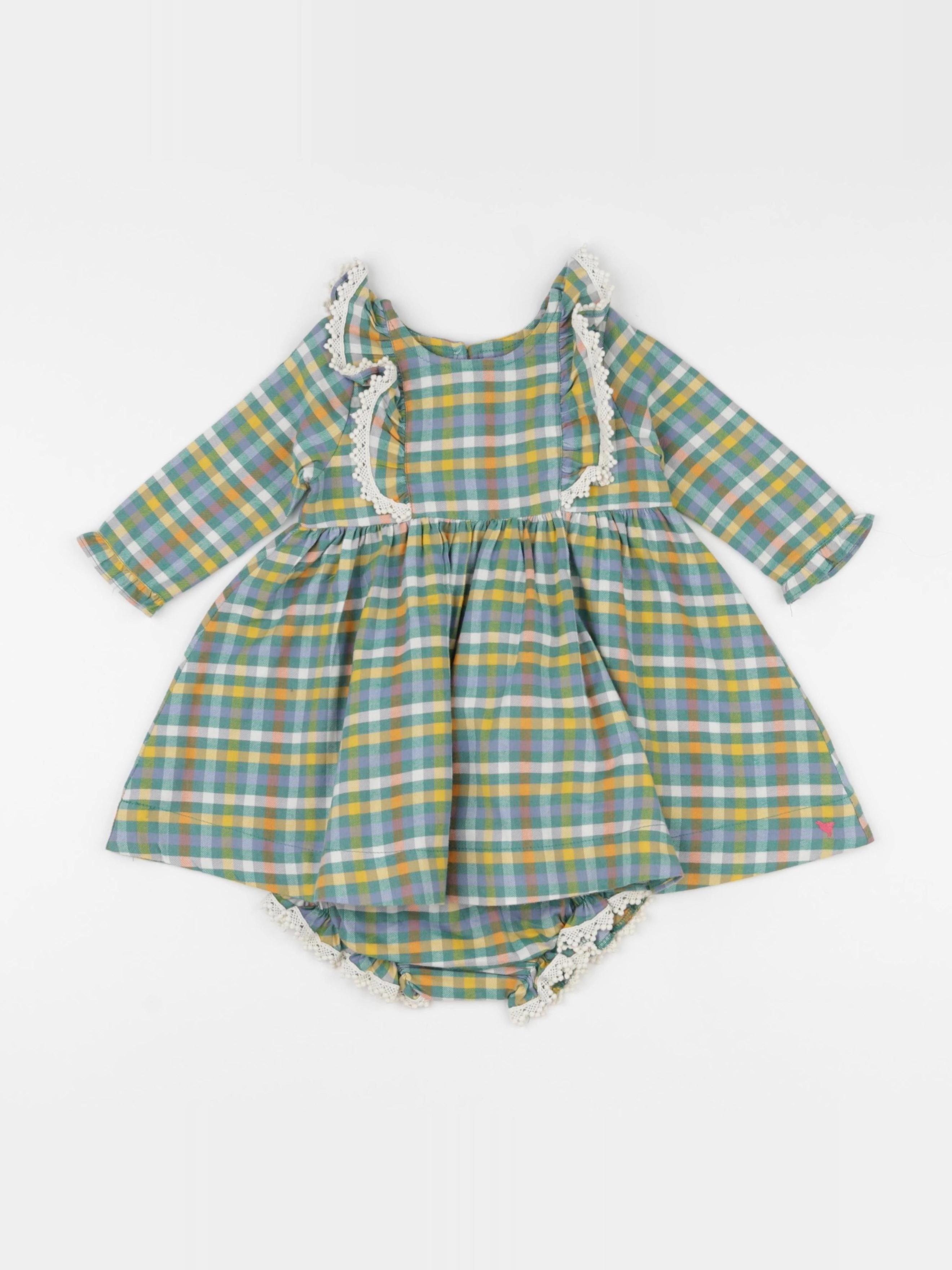 Pink Chicken - robe vert - 3/6 mois