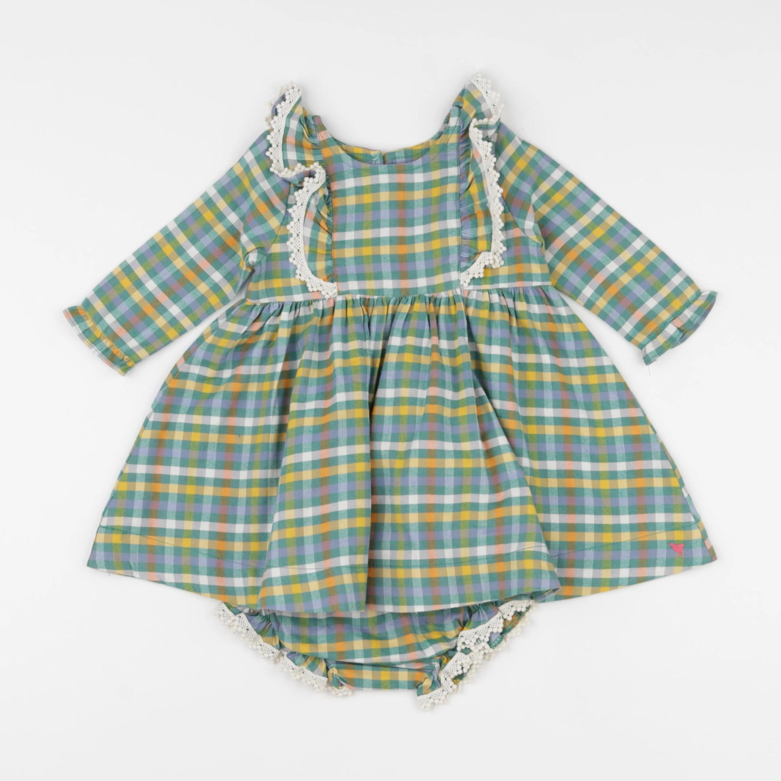 Pink Chicken - robe vert - 3/6 mois