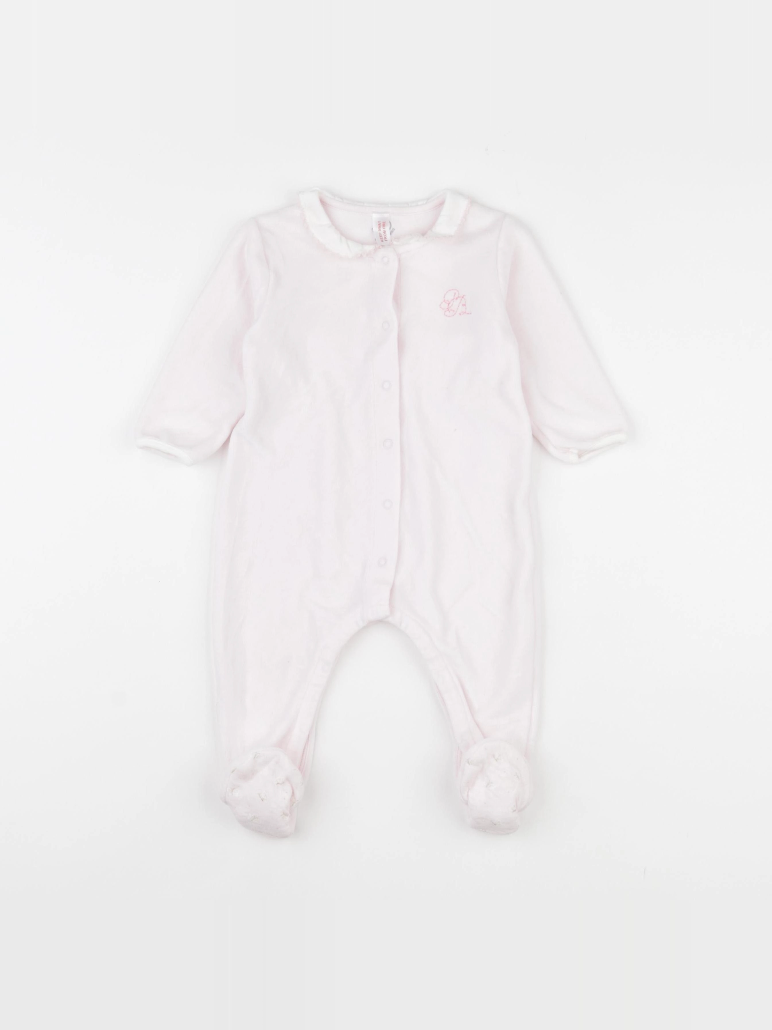 Petit Bateau - pyjama velours rose - 12 mois