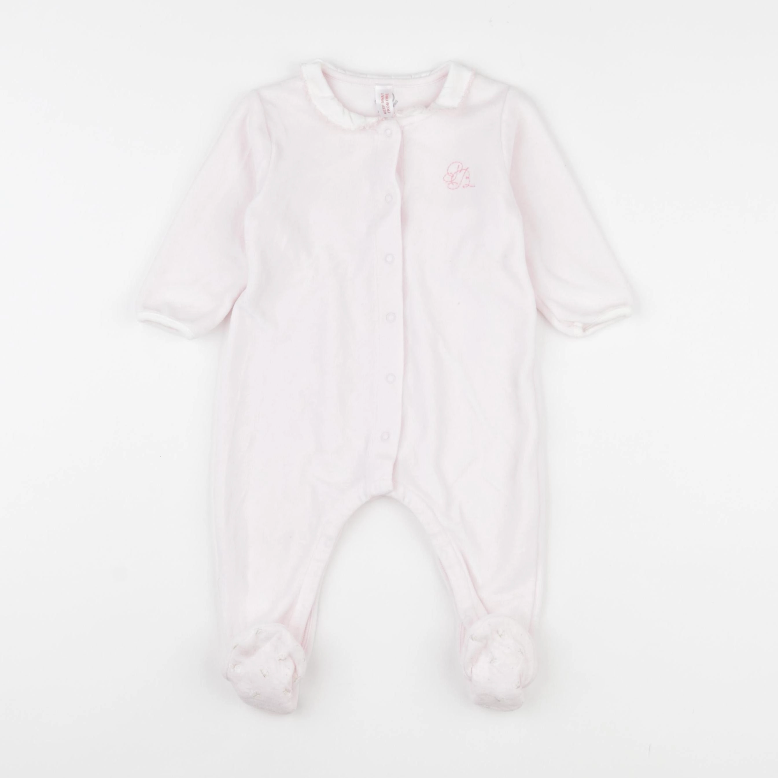 Petit Bateau - pyjama velours rose - 12 mois