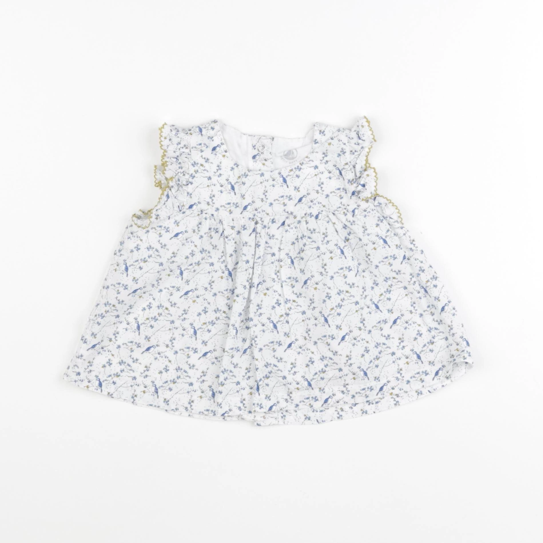 Petit Bateau - blouse bleu - 12 mois