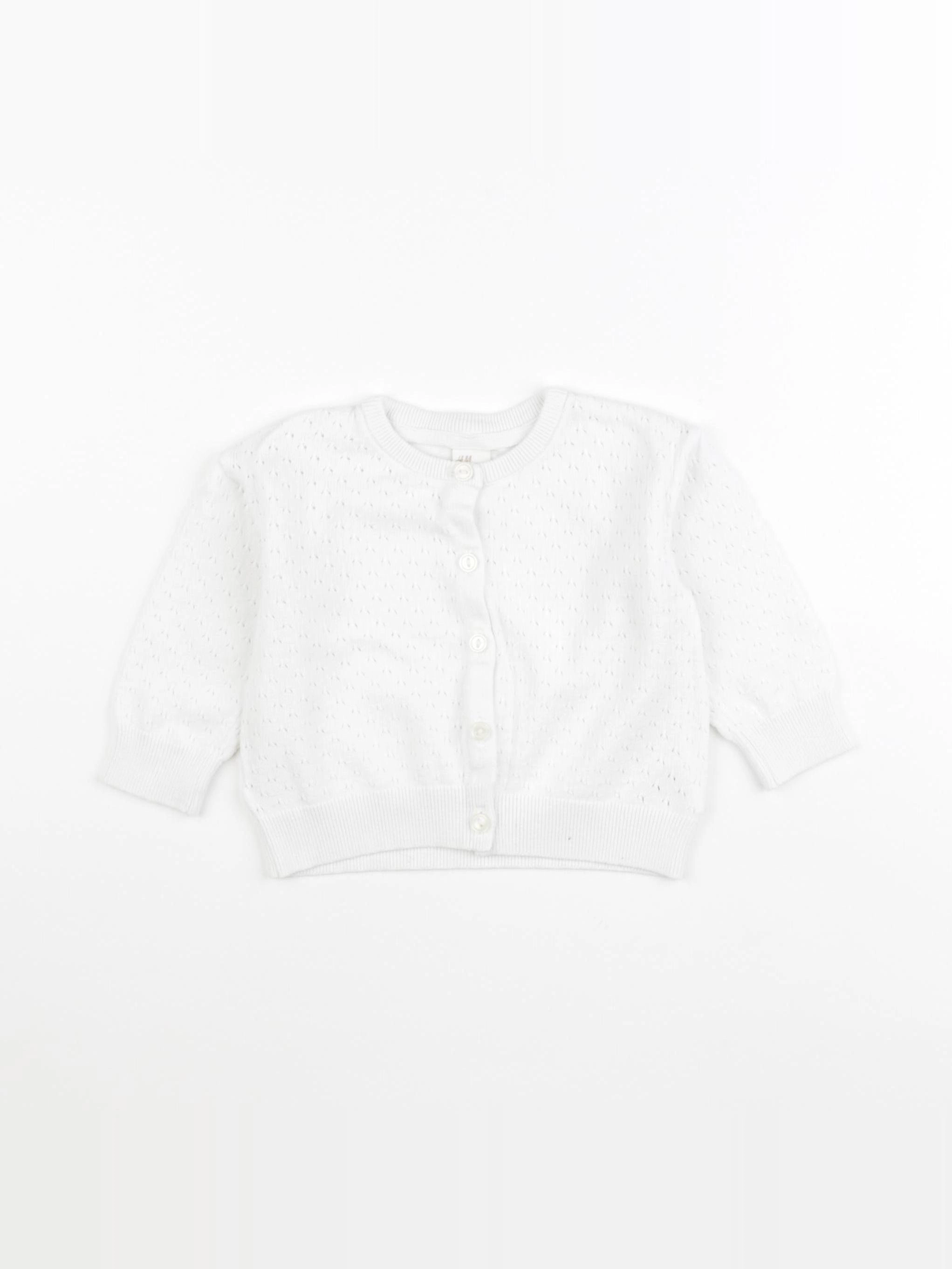 H&M - gilet blanc - 6/9 mois