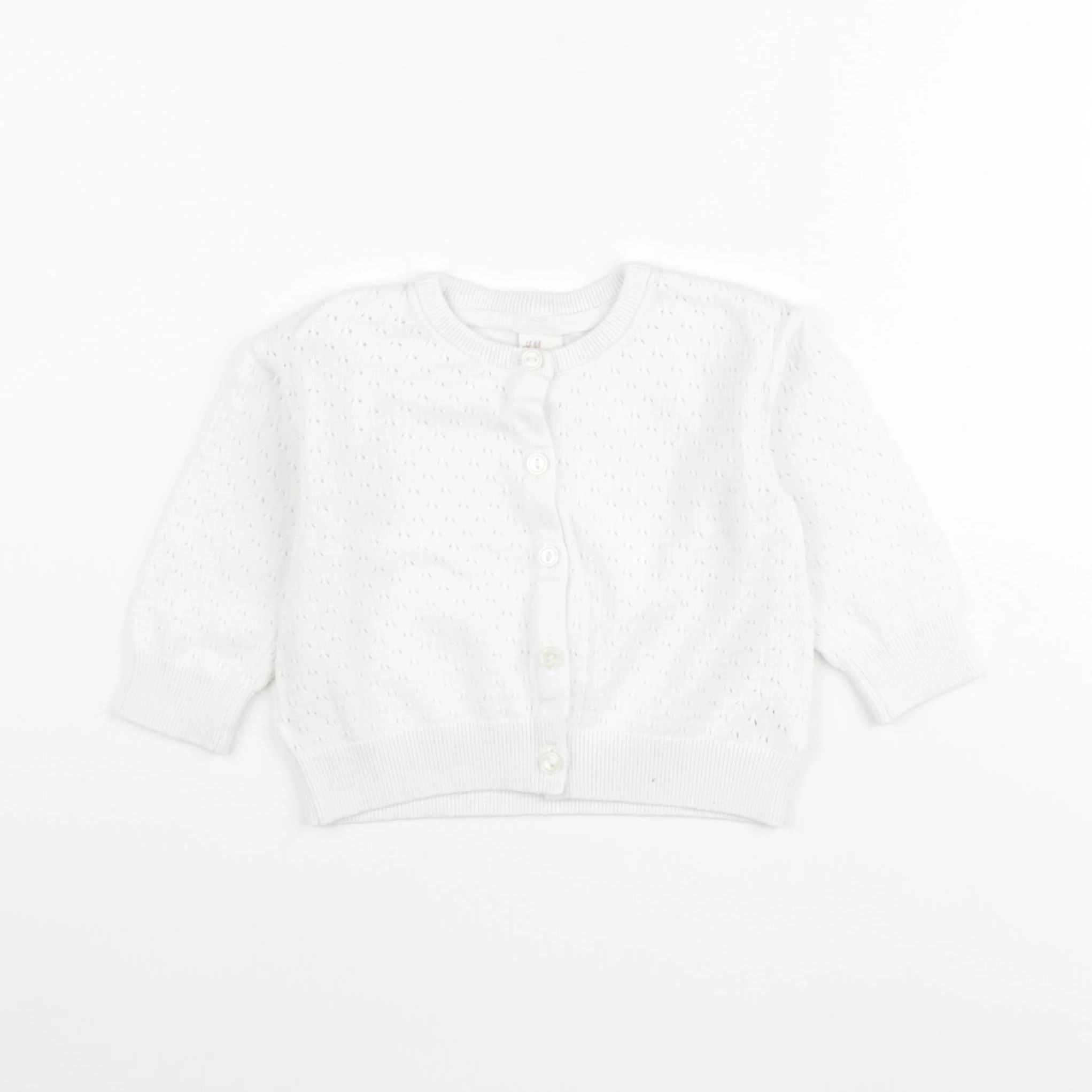 H&M - gilet blanc - 6/9 mois