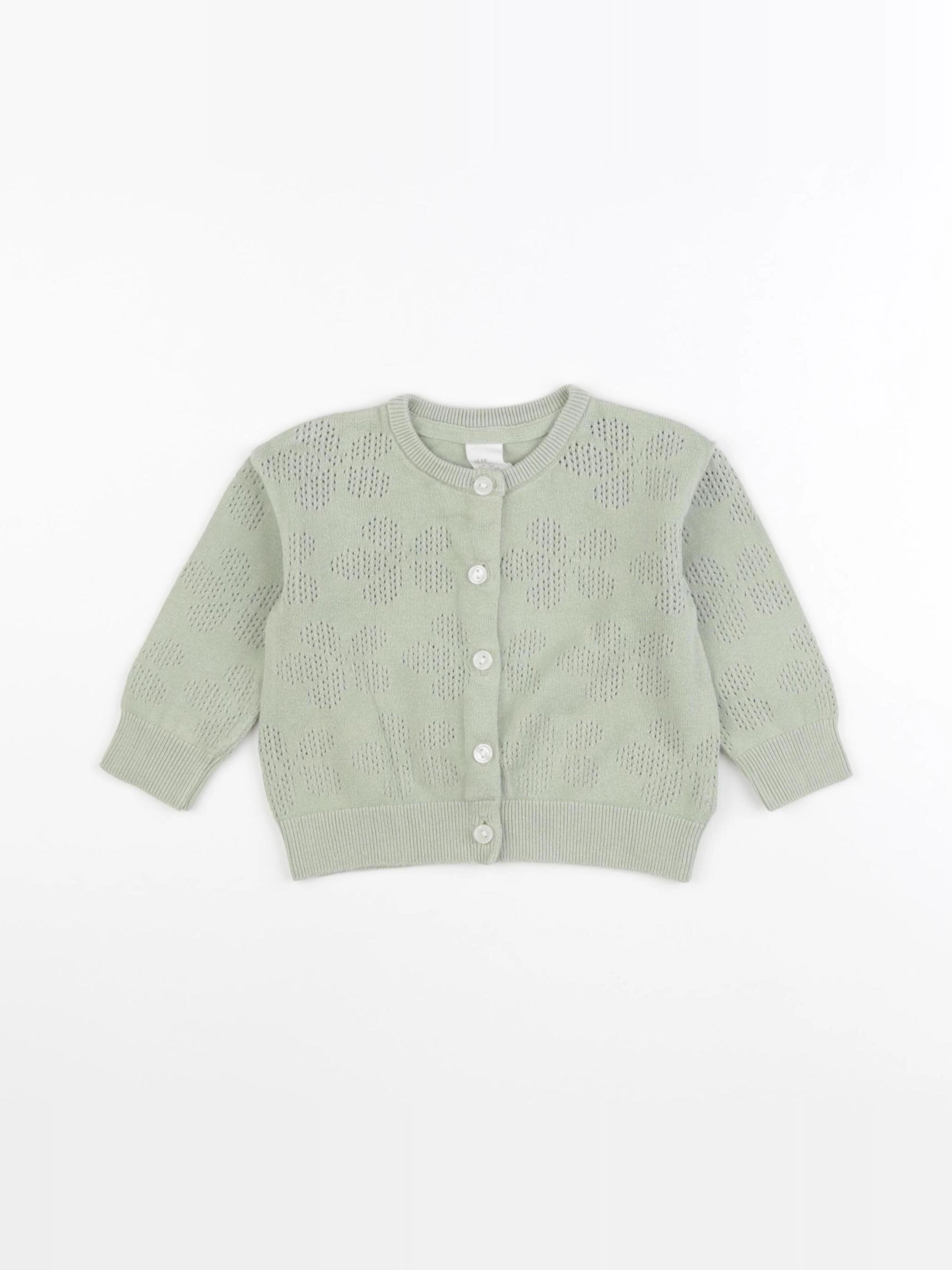 H&M - gilet vert - 6/9 mois