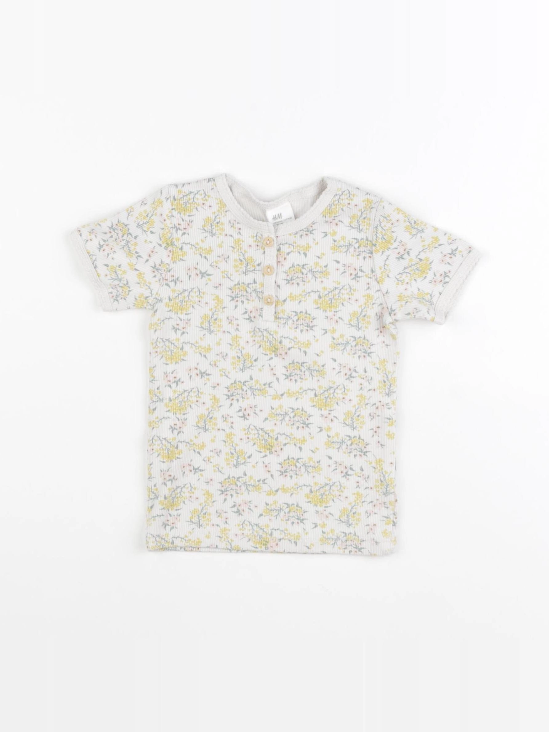 H&M - tee-shirt jaune - 9/12 mois