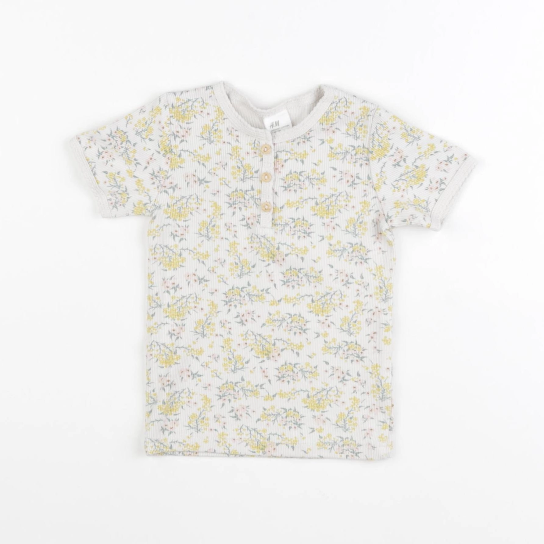 H&M - tee-shirt jaune - 9/12 mois