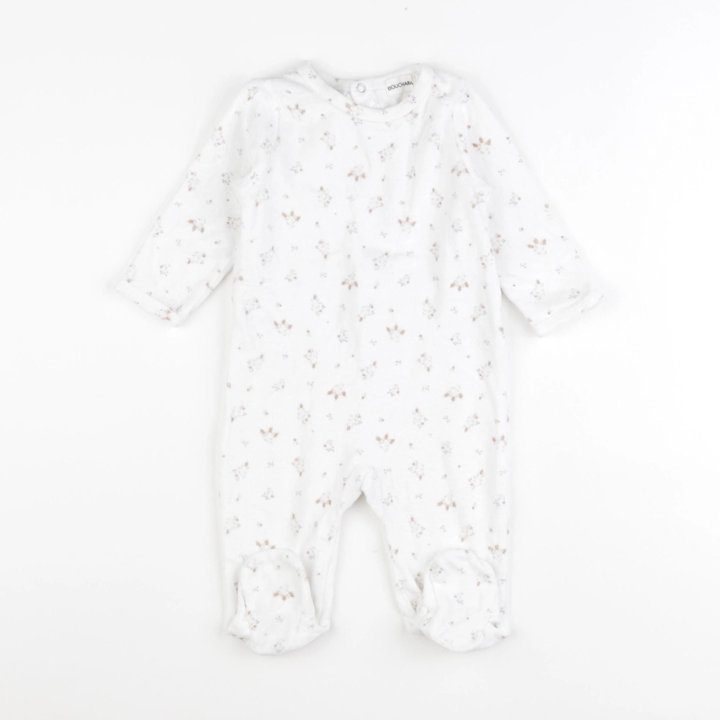 Bouchara - pyjama velours blanc - 9 mois