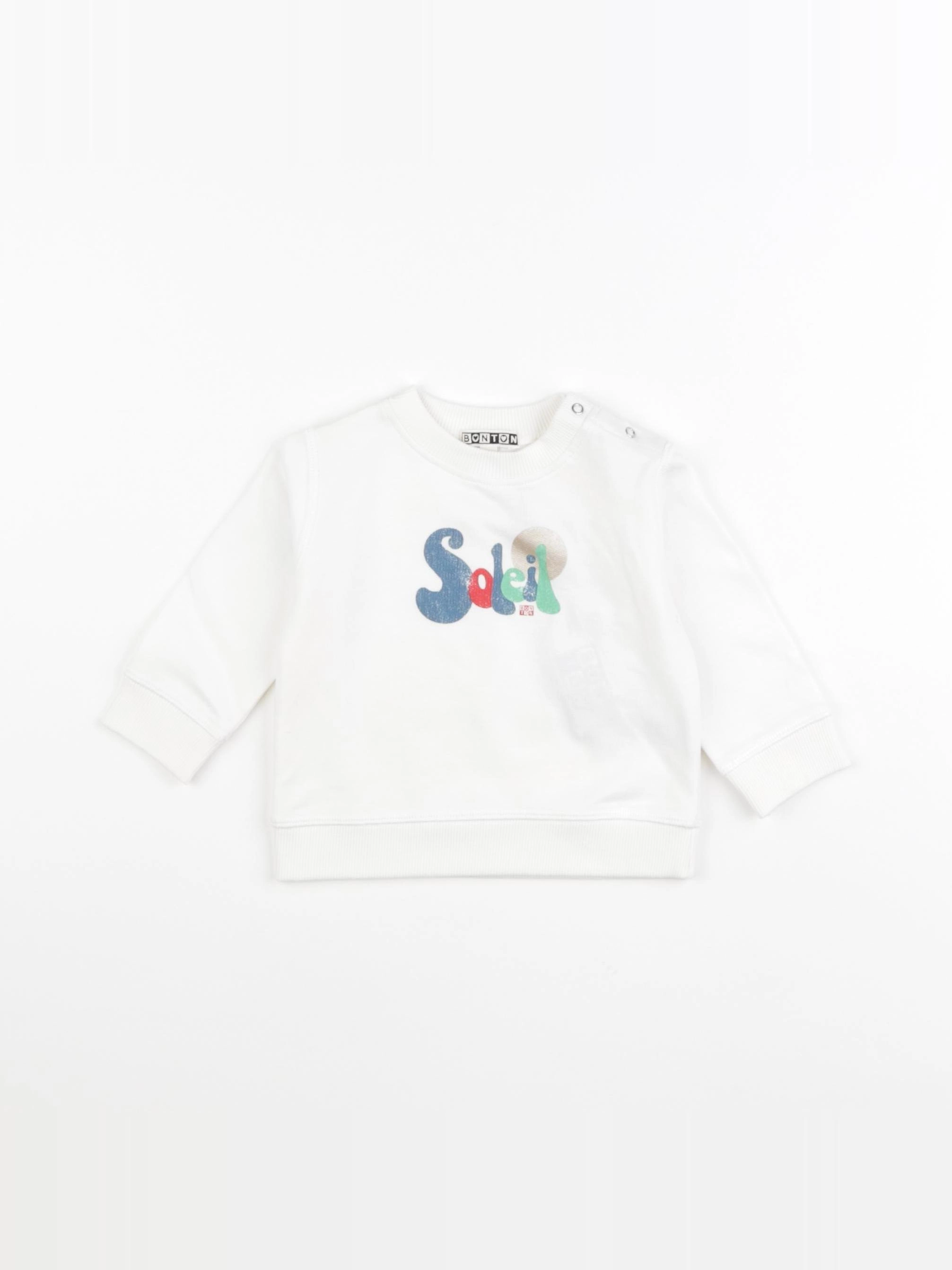 Bonton - sweat blanc - 6 mois