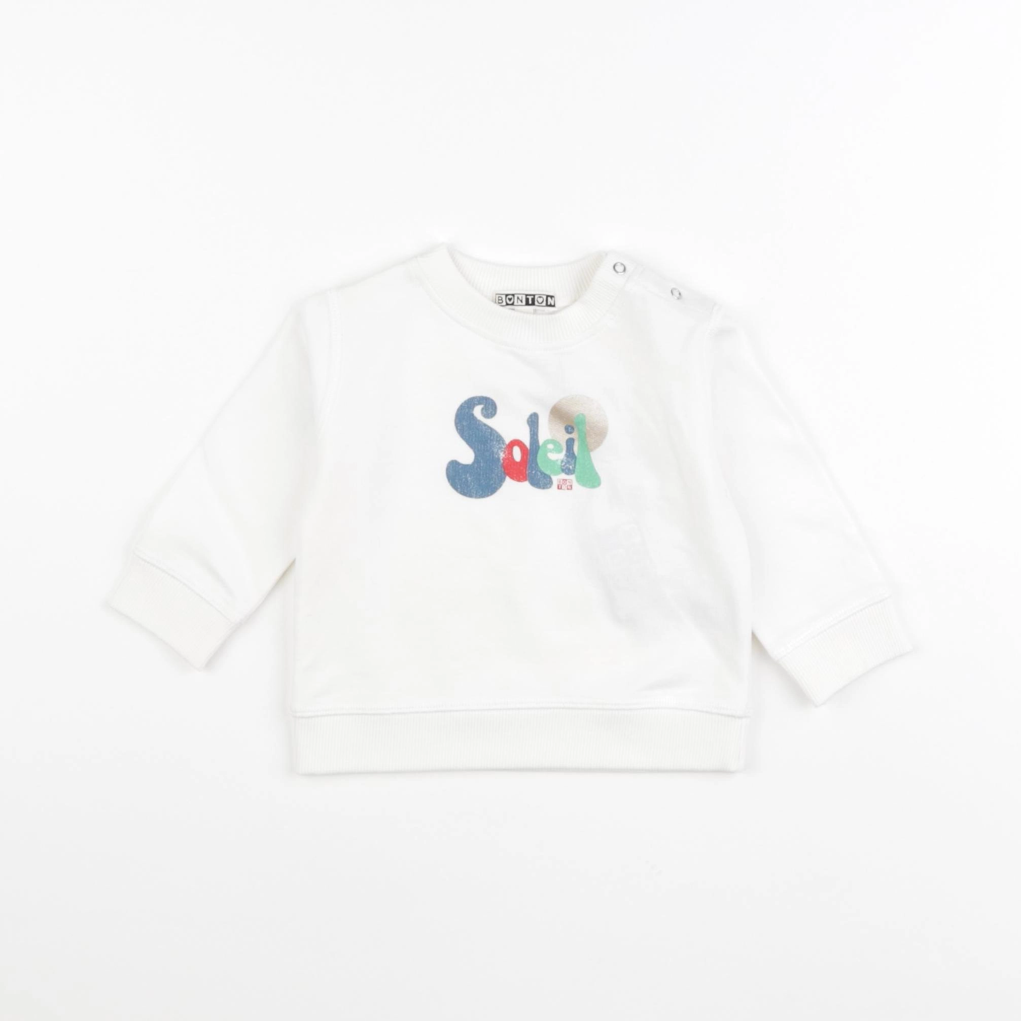 Bonton - sweat blanc - 6 mois