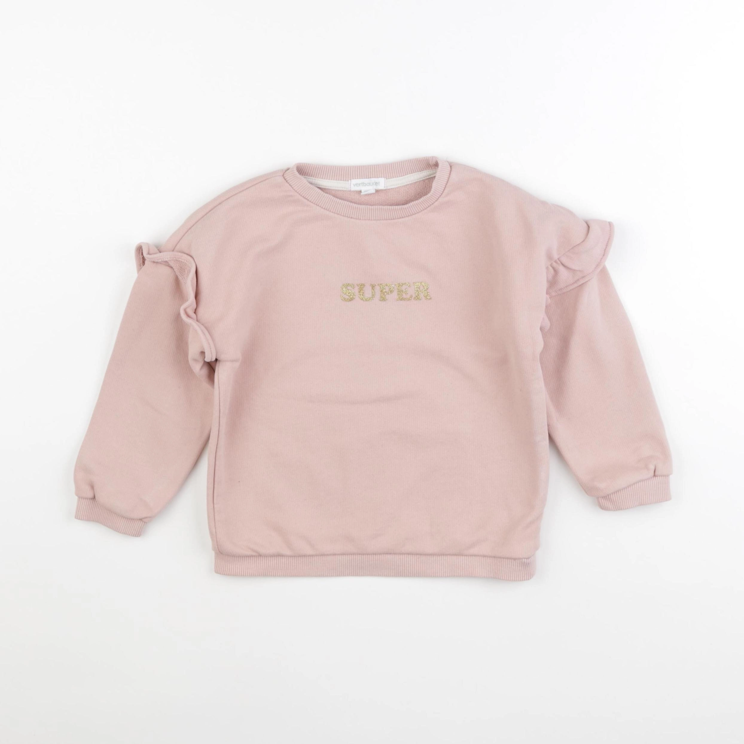Vertbaudet - sweat rose - 4 ans